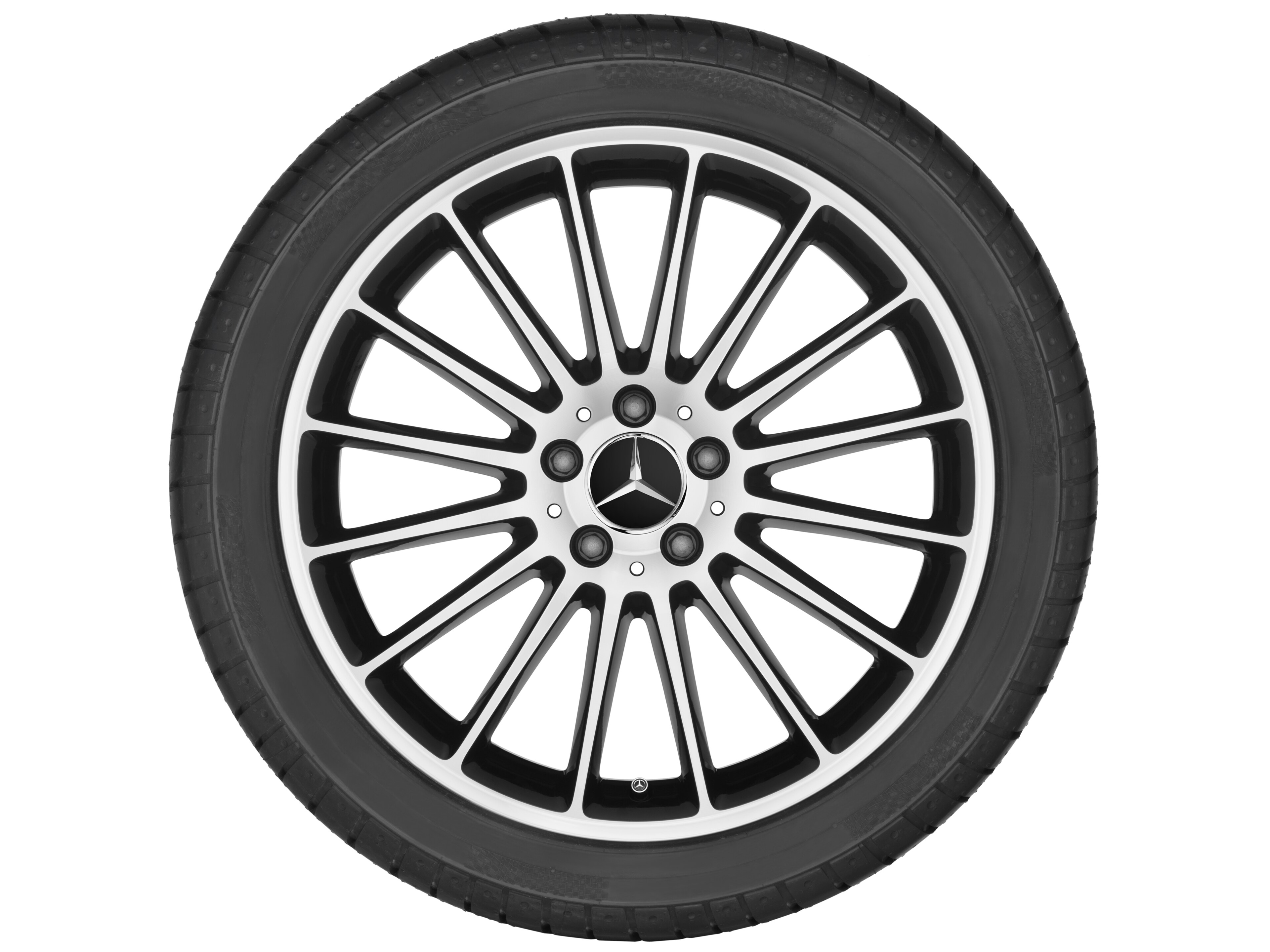 Kolo s 16 paprsky, 48,3 cm (19 palců) - 8 J x 19 ET 52, černá, soustružené do lesku