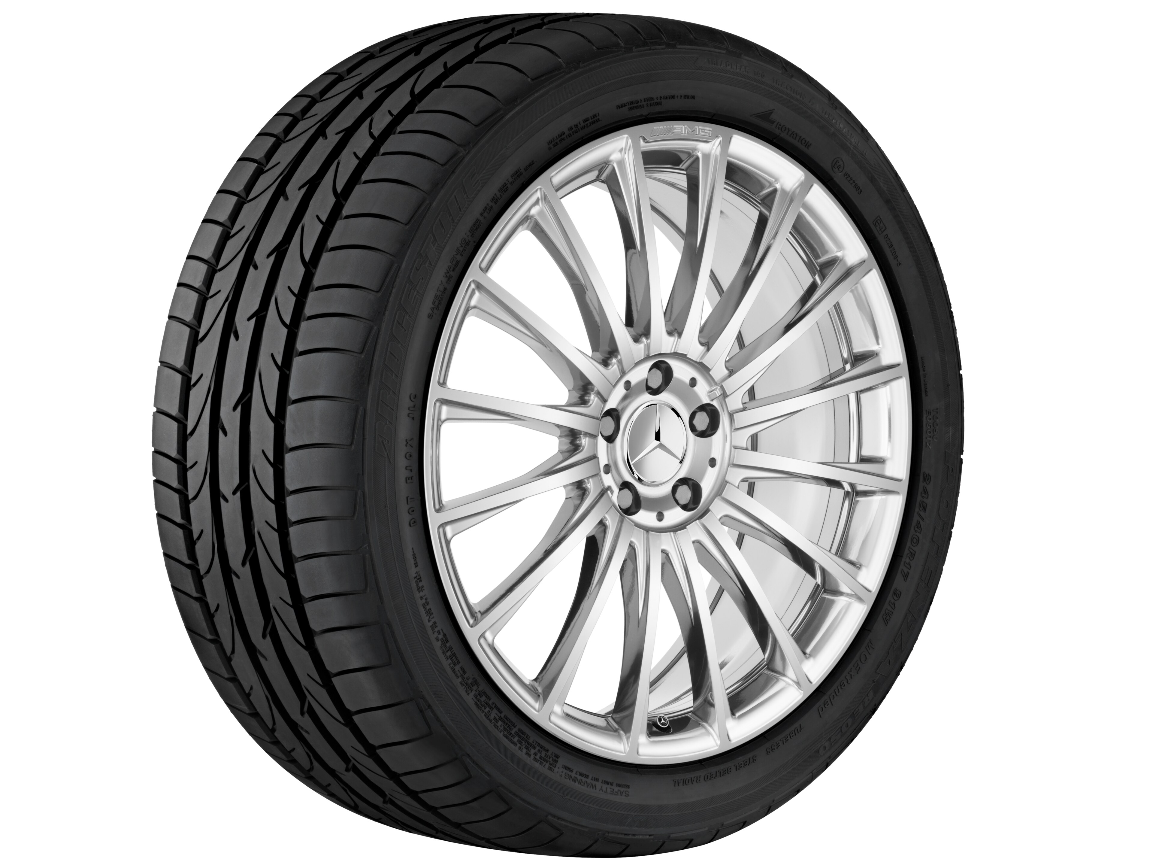 Kovaná kola AMG ve vícepaprskovém provedení, 50,8 cm (20 palců) - 8,5 J x 20 ET 39, šedá titanium, vysoce leštěné