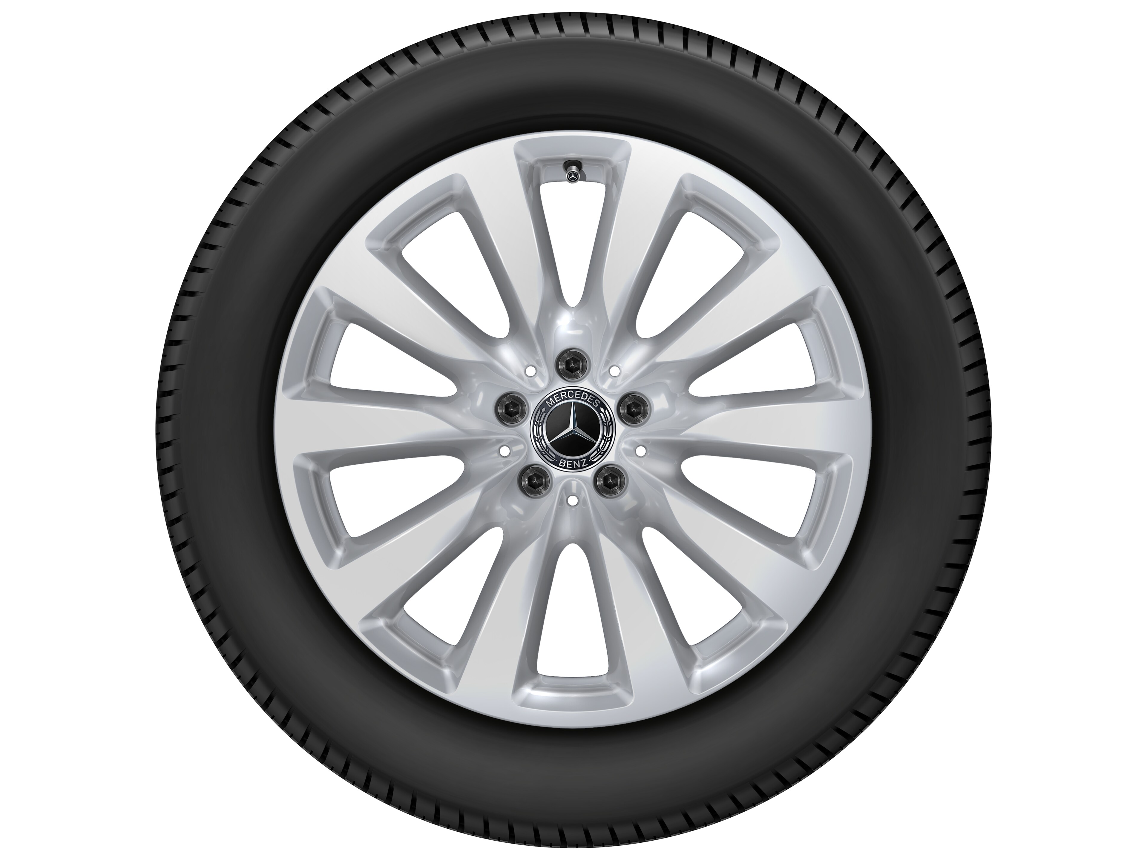 Kolo s 10 paprsky, 48,3 cm (19 palců) - 8 J x 19 ET 38, stříbrná vanadium