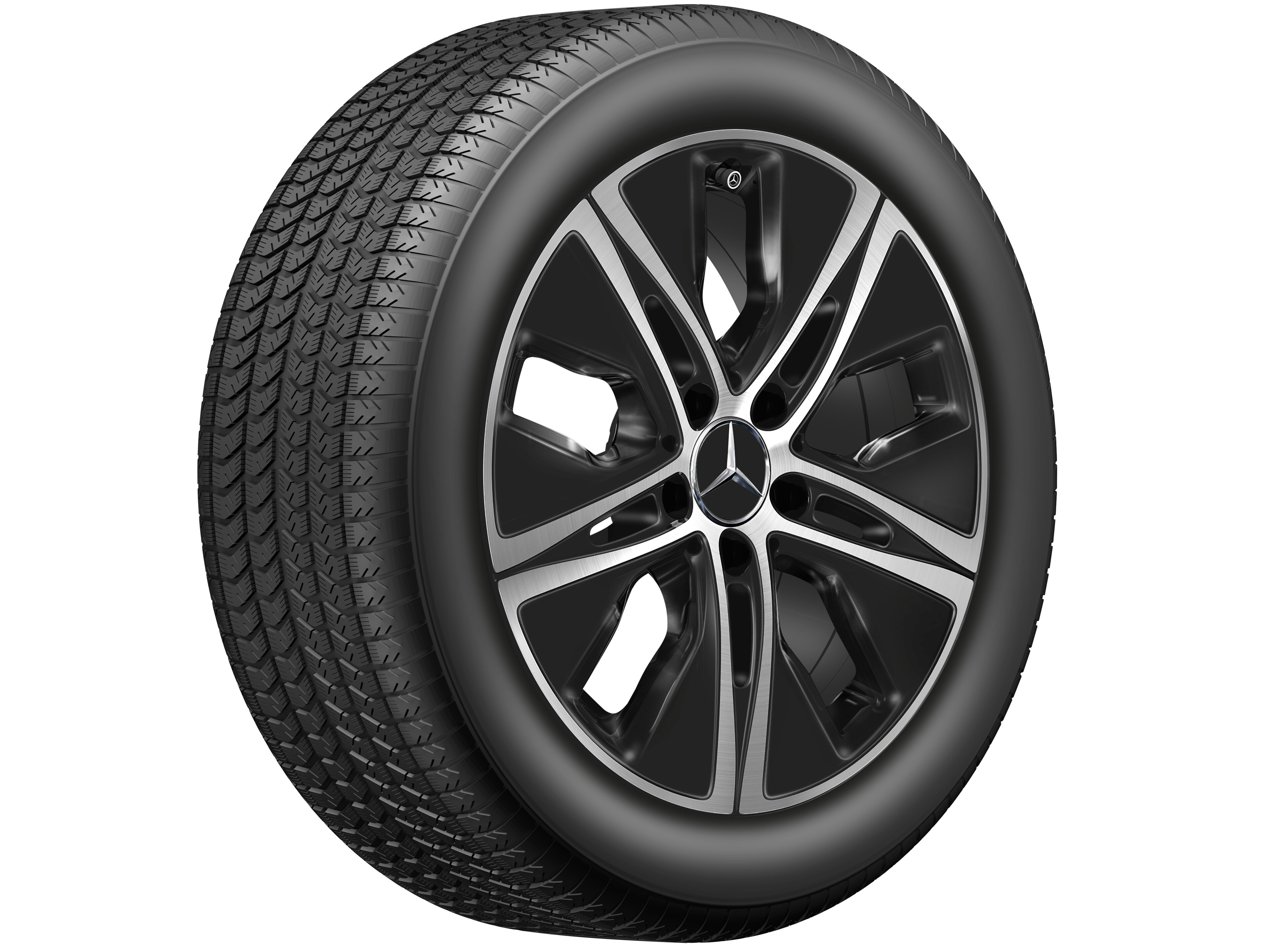 Kolo s 5 otvory, 43,2 cm (17 palců) - 7 J x 17 ET 48,5, černá, soustružené do lesku