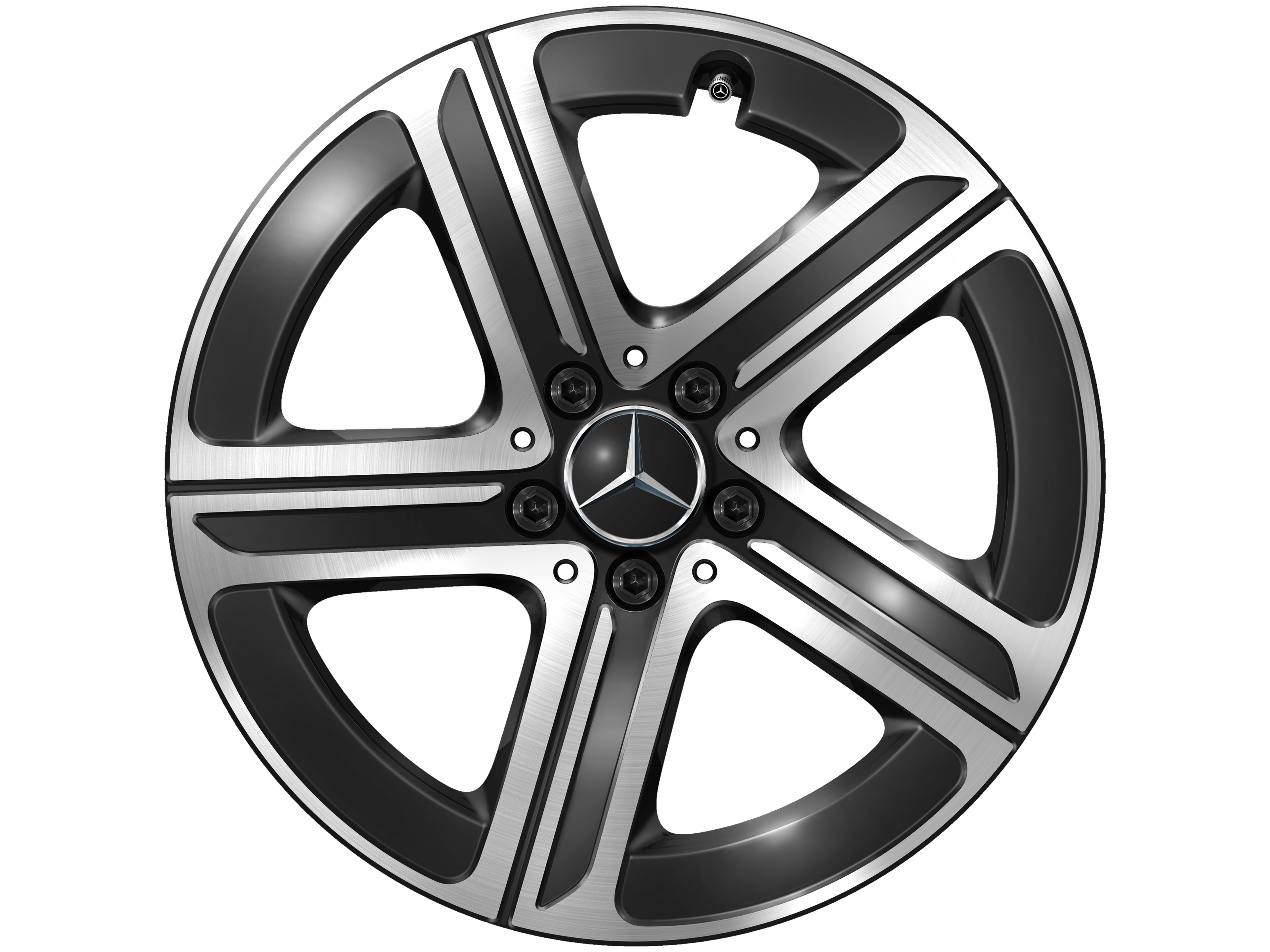 Kolo s 5 paprsky, Aero, 45,7 cm (18 palce), soustružené do lesku - 9 J x 18 ET 30, černá, soustružené do lesku