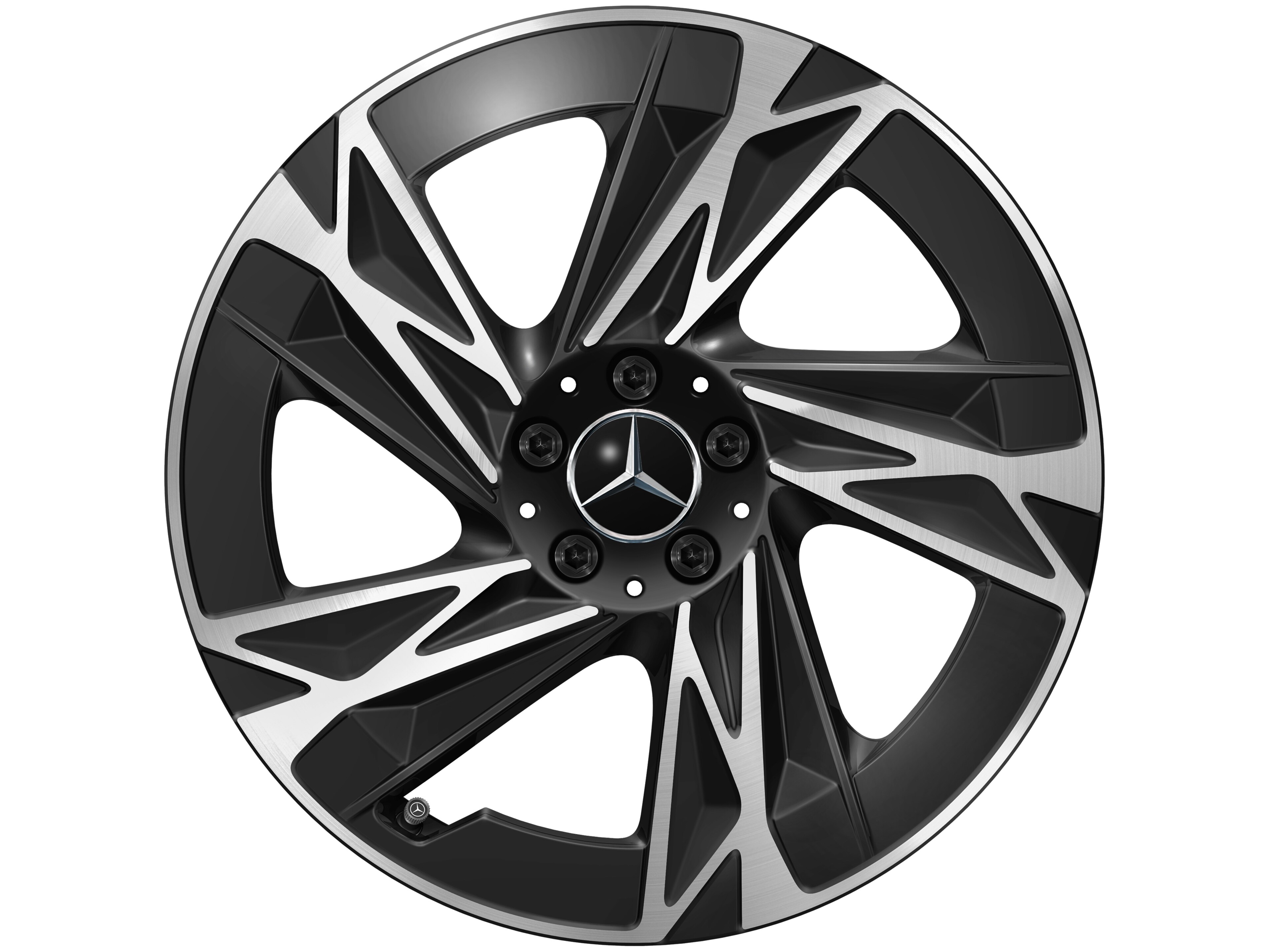 Kolo s 5 paprsky, Aero, 48,3 cm (19 palců) - 7,5 J x 19 ET 53,3, černá, soustružené do lesku