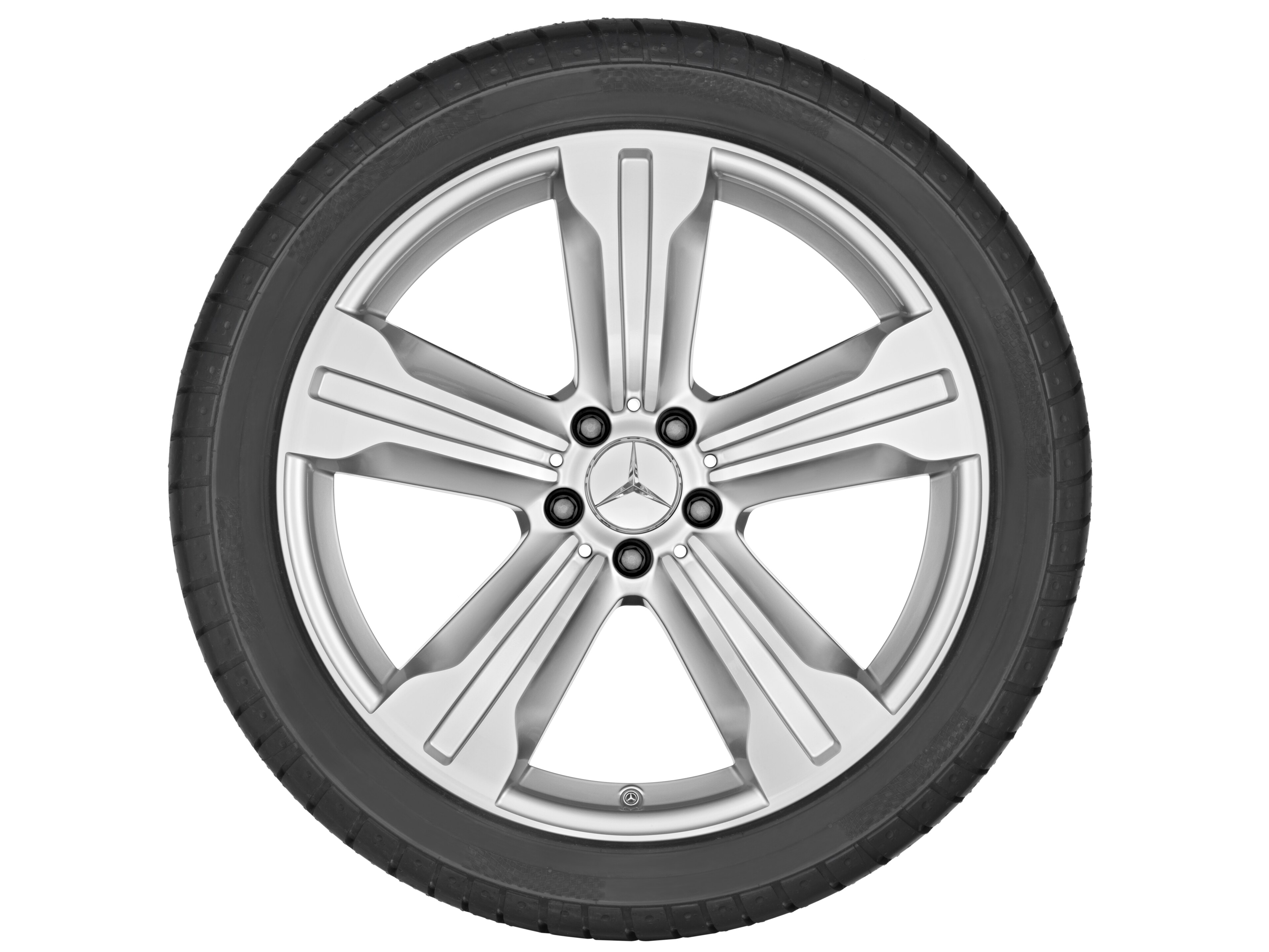 Kolo s 5 paprsky, Kiyali, 50,8 cm (20 palců) - 9,5 J x 20 ET 43, titanová stříbrná, soustružené do lesku