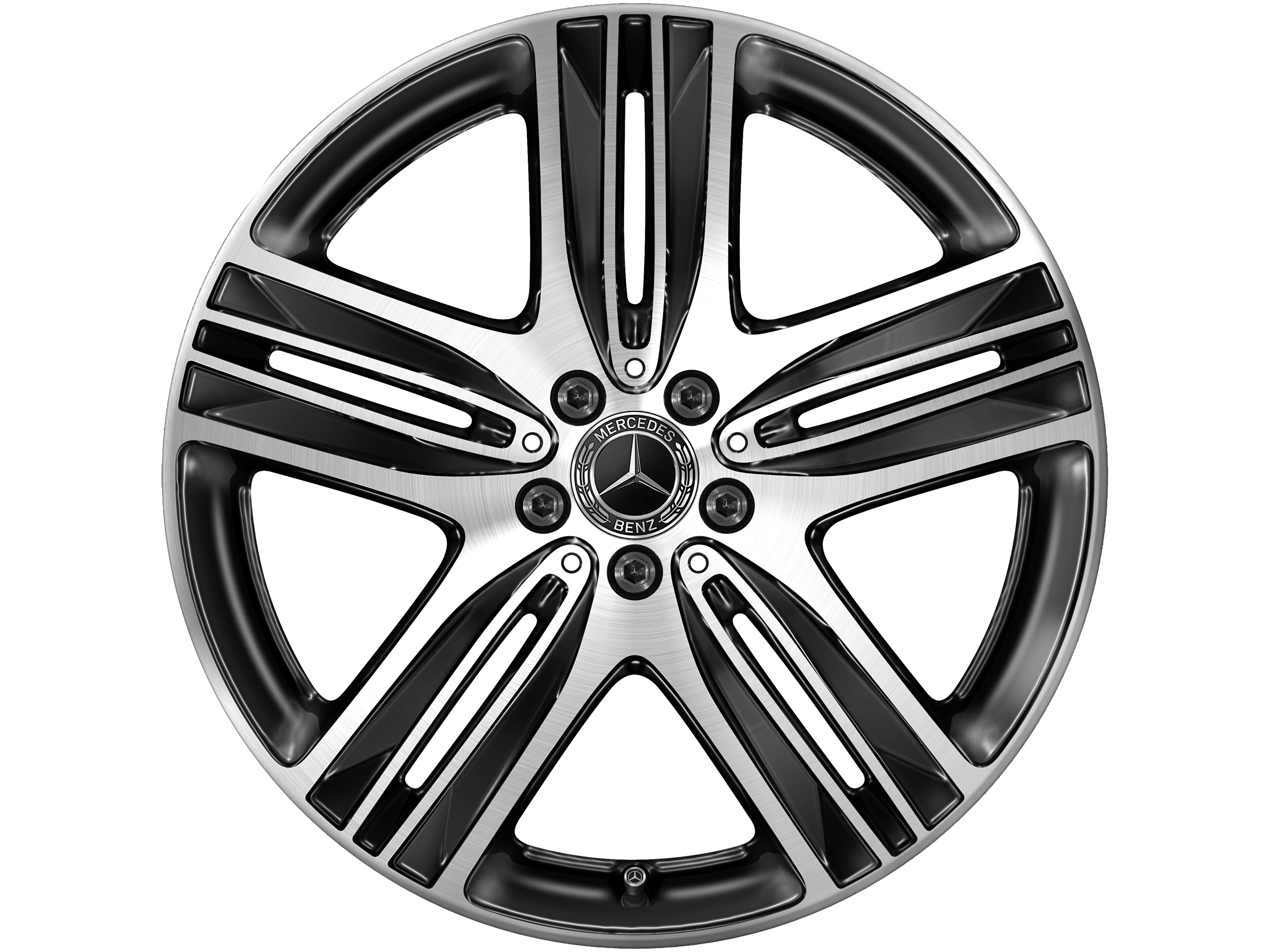 Kolo s 5 paprsky, 50,8 cm (20 palců), soustružené do lesku - 8,5 J x 20 ET 30, černá, soustružené do lesku