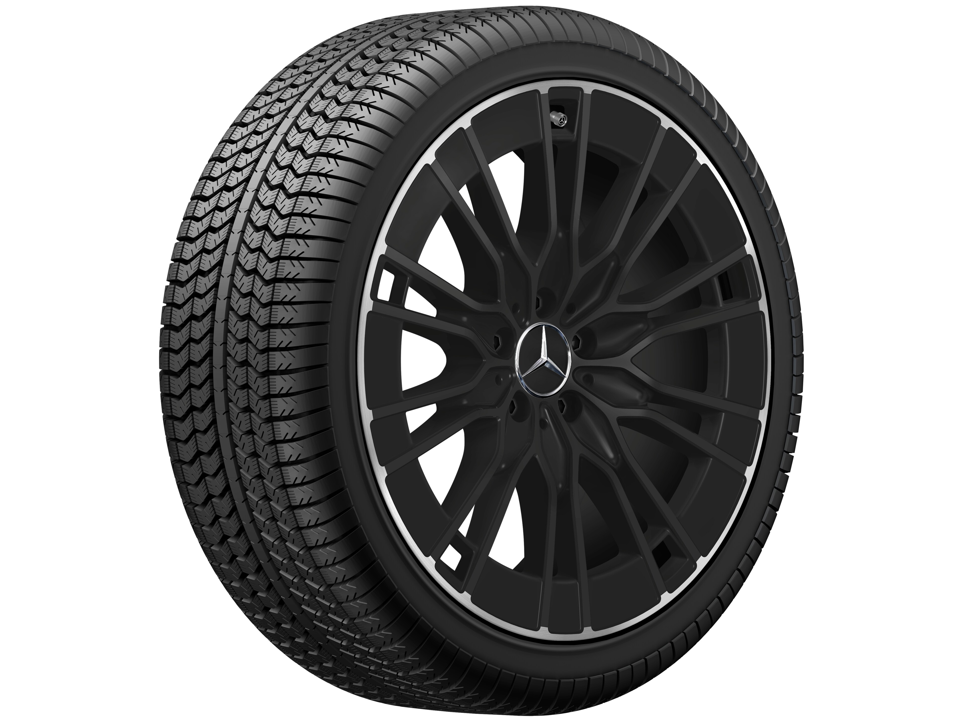 Kolo s 10 dvojitými paprsky, Aero, 50,8 cm (20 palců), Okraj ráfku leštěný - 8,5 J x 20 ET 35,5, černá, soustružené do lesku