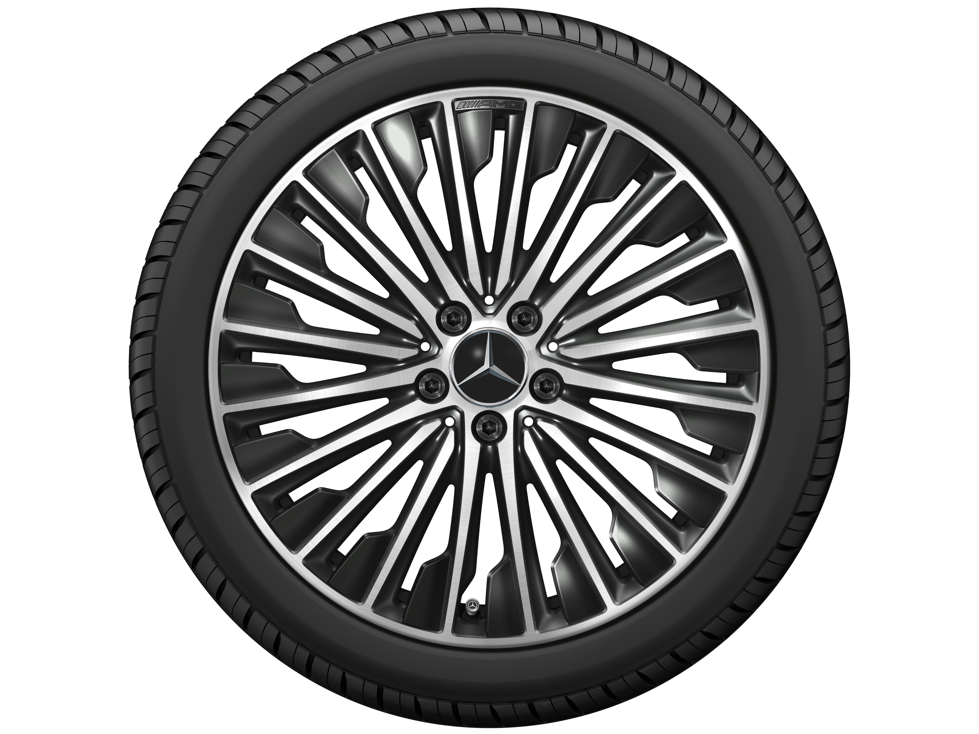 Vícepaprskové kolo AMG, 48,3 cm (19 palců) - 9 J x 19 ET 60,5, černá, soustružené do lesku