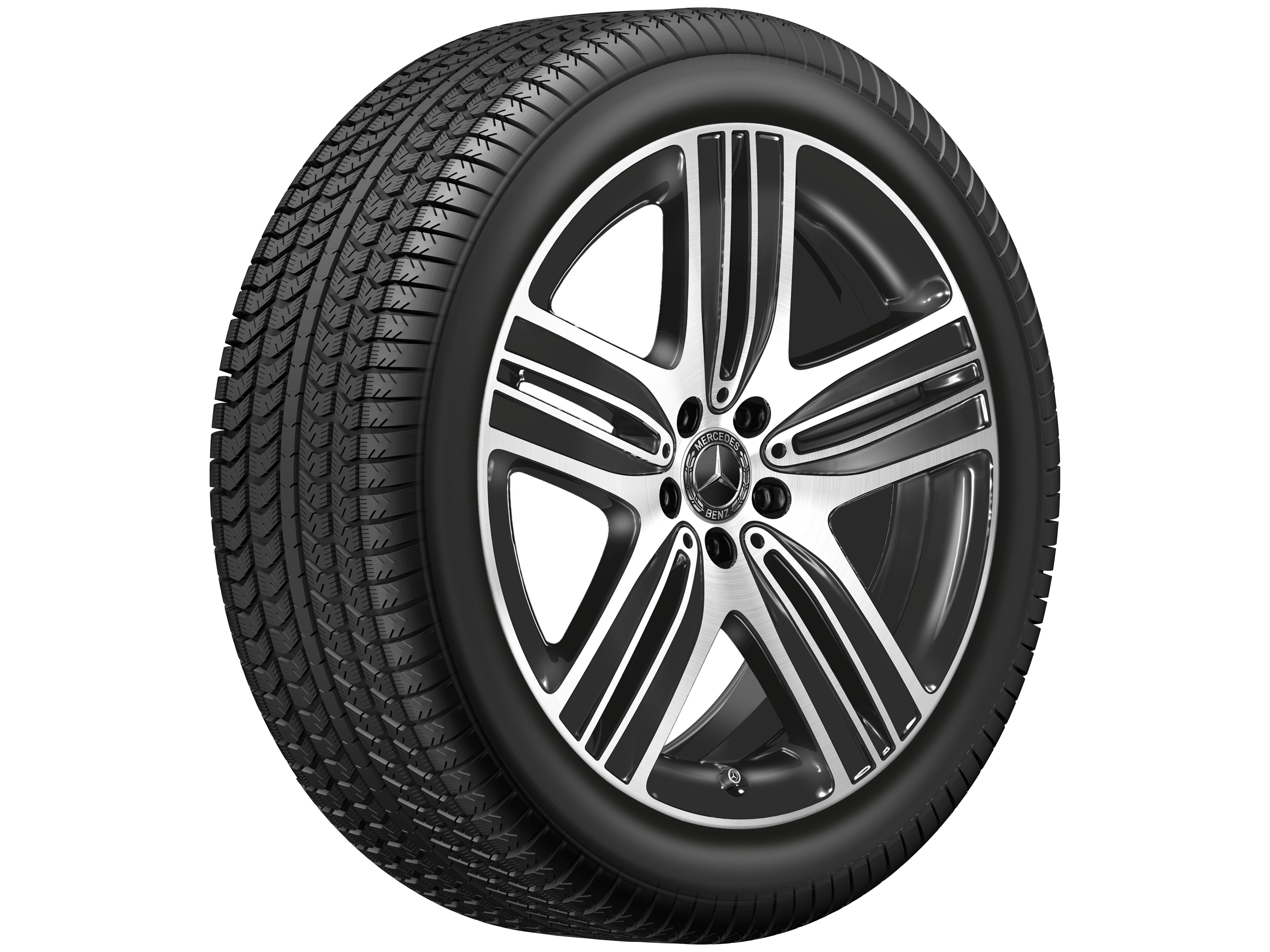 Kolo s 5 paprsky, 50,8 cm (20 palců), soustružené do lesku - 8,5 J x 20 ET 30, černá, soustružené do lesku