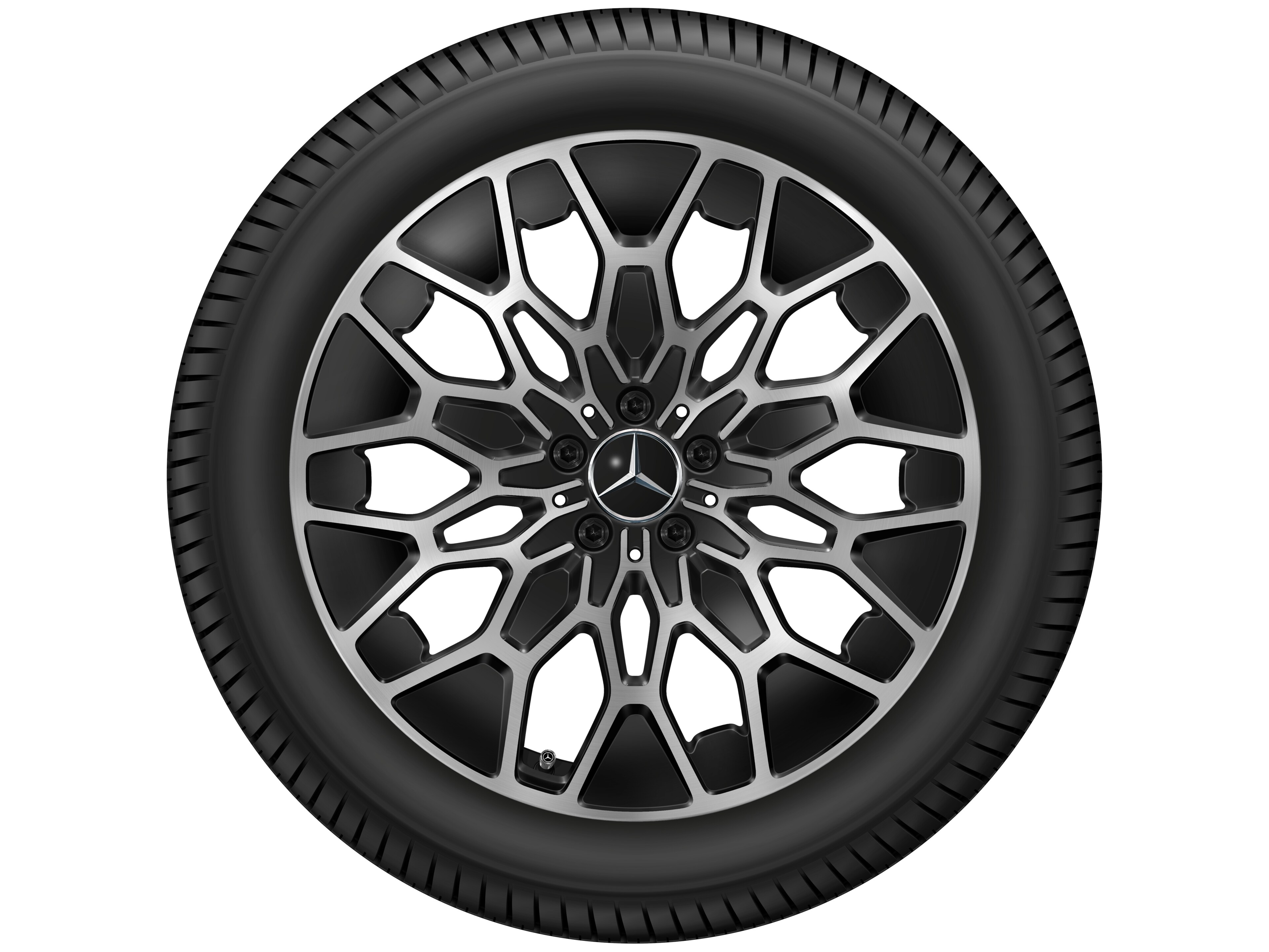 Kolo s 10 paprsky tvaru Y, Aero, 50,8 cm (20 palců) - 8 J x 20 ET 32,7, černá, soustružené do lesku