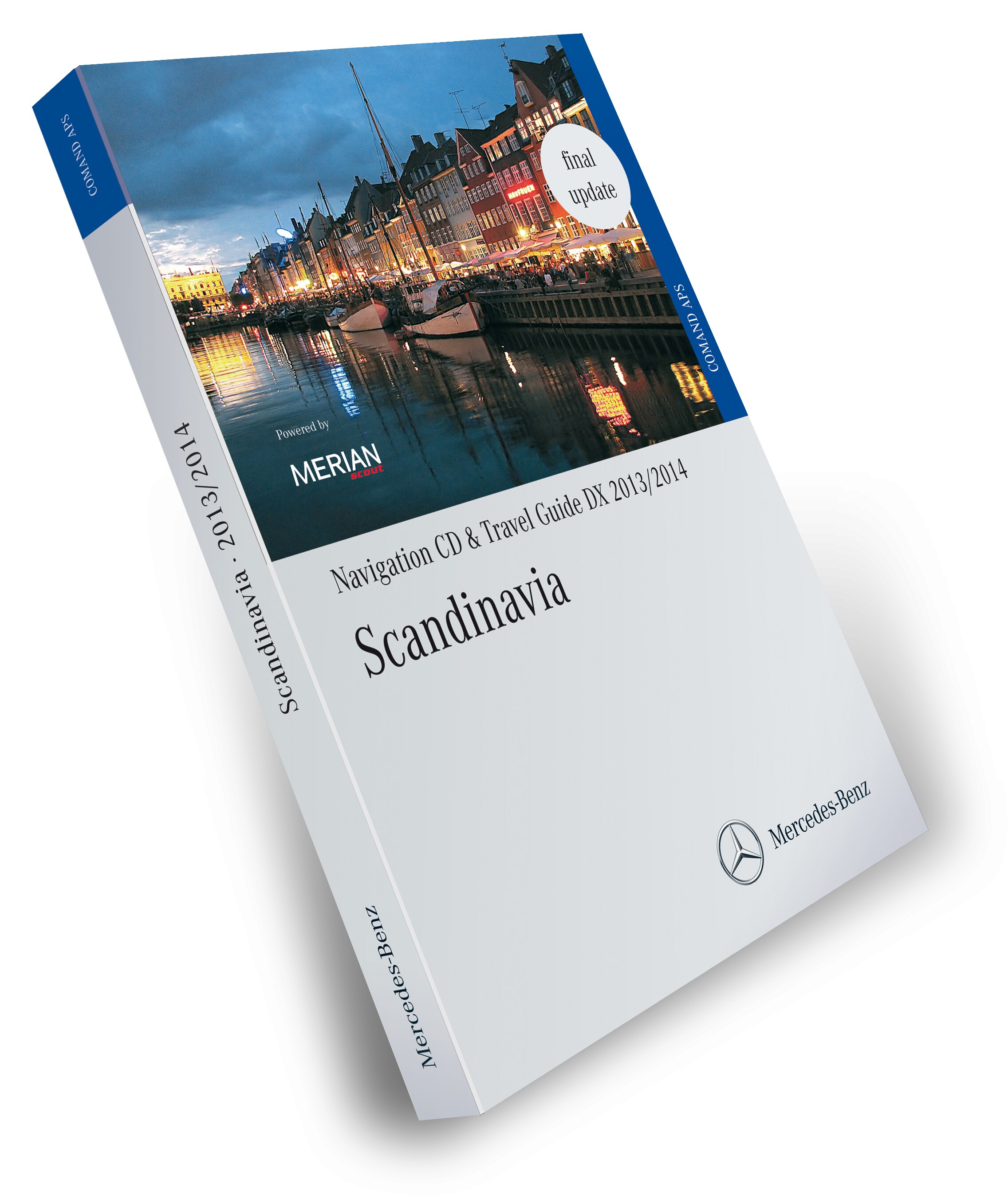 Navigační CD, Skandinávie, s cestovním průvodcem MERIAN 2013/2014
