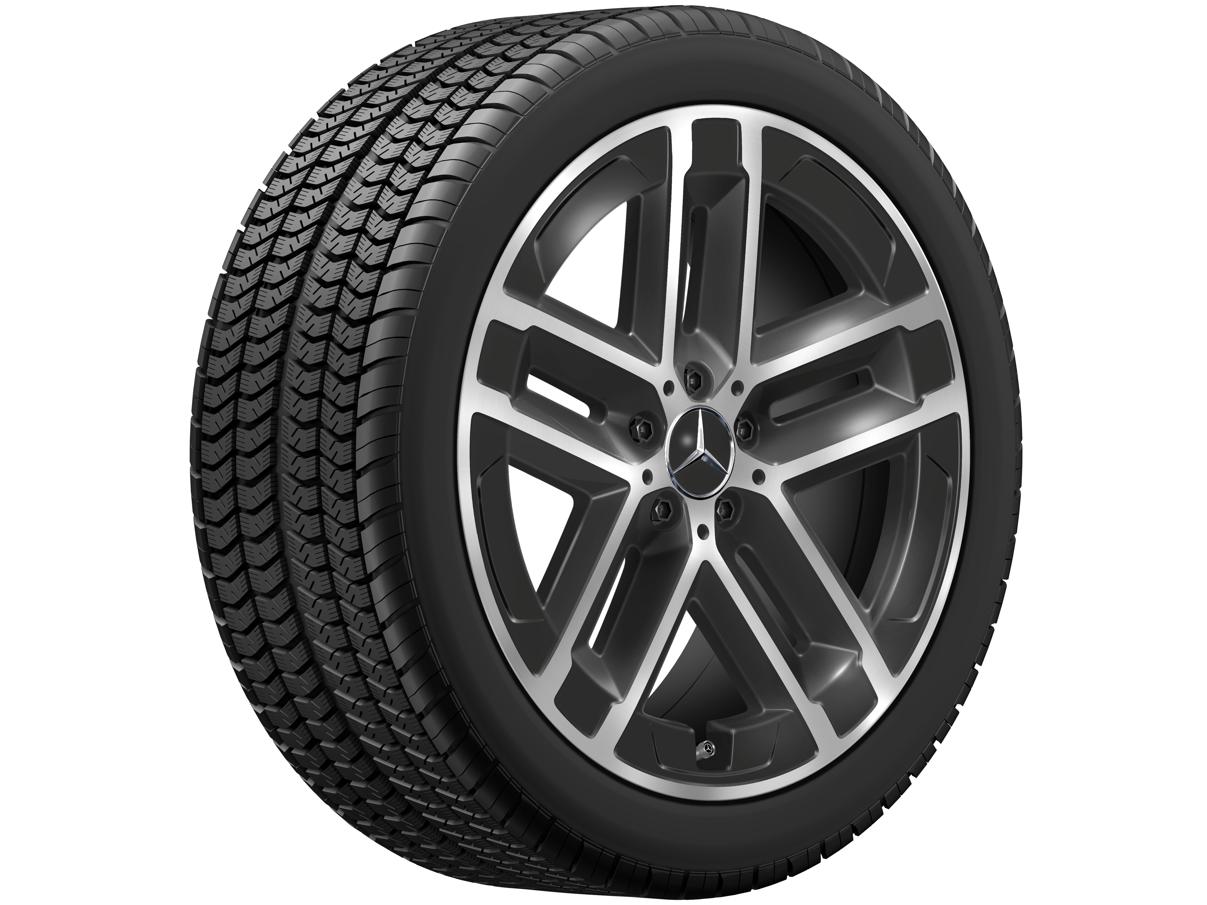 Kolo s 5 dvojitými paprsky, Aero, 50,8 cm (20 palců) - 8 J x 20 ET 48,2, černá, soustružené do lesku