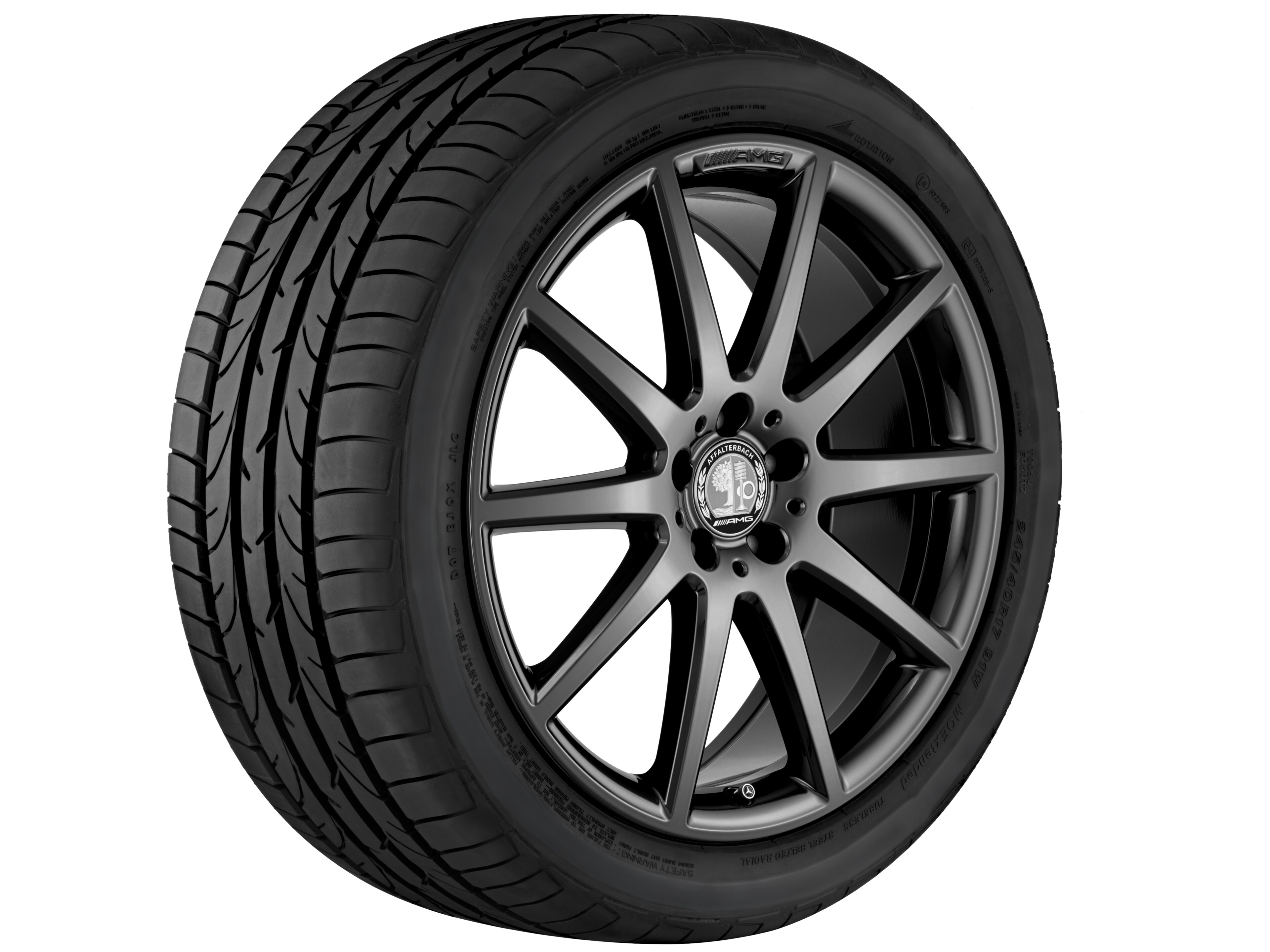 Kolo AMG s 10 paprsky, 50,8 cm (20 palců) - 8 J x 20 ET 43,5, černá titanium, vysoce lesklé