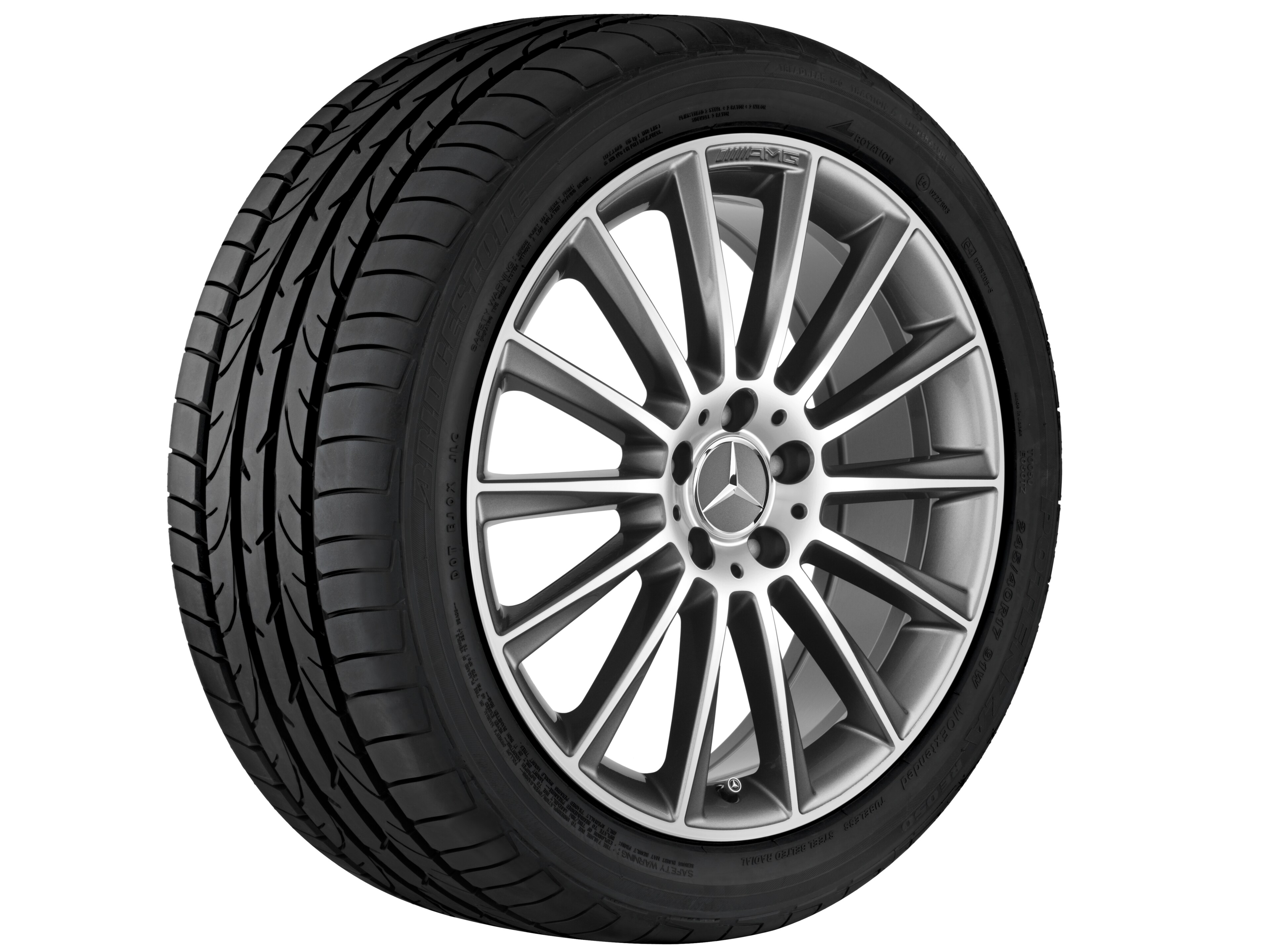 Vícepaprskové kolo AMG, 48,3 cm (19 palců) - 7,5 J x 19 ET 33, šedá titanium, soustružené do lesku