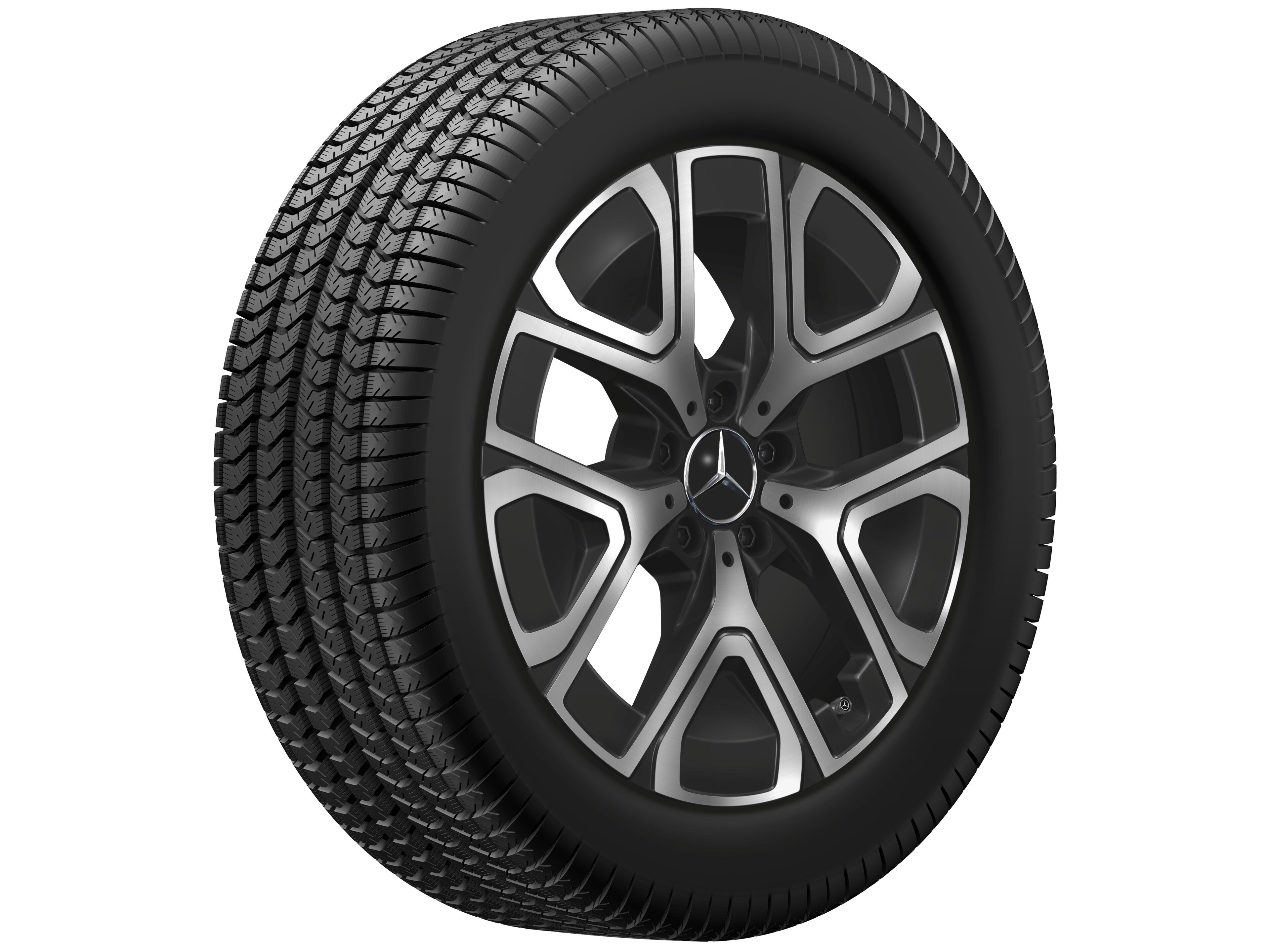 Kolo s 5 dvojitými paprsky, Aero, 45,7 cm (18 palce) - 7 J x 18 ET 46,6, černá, soustružené do lesku