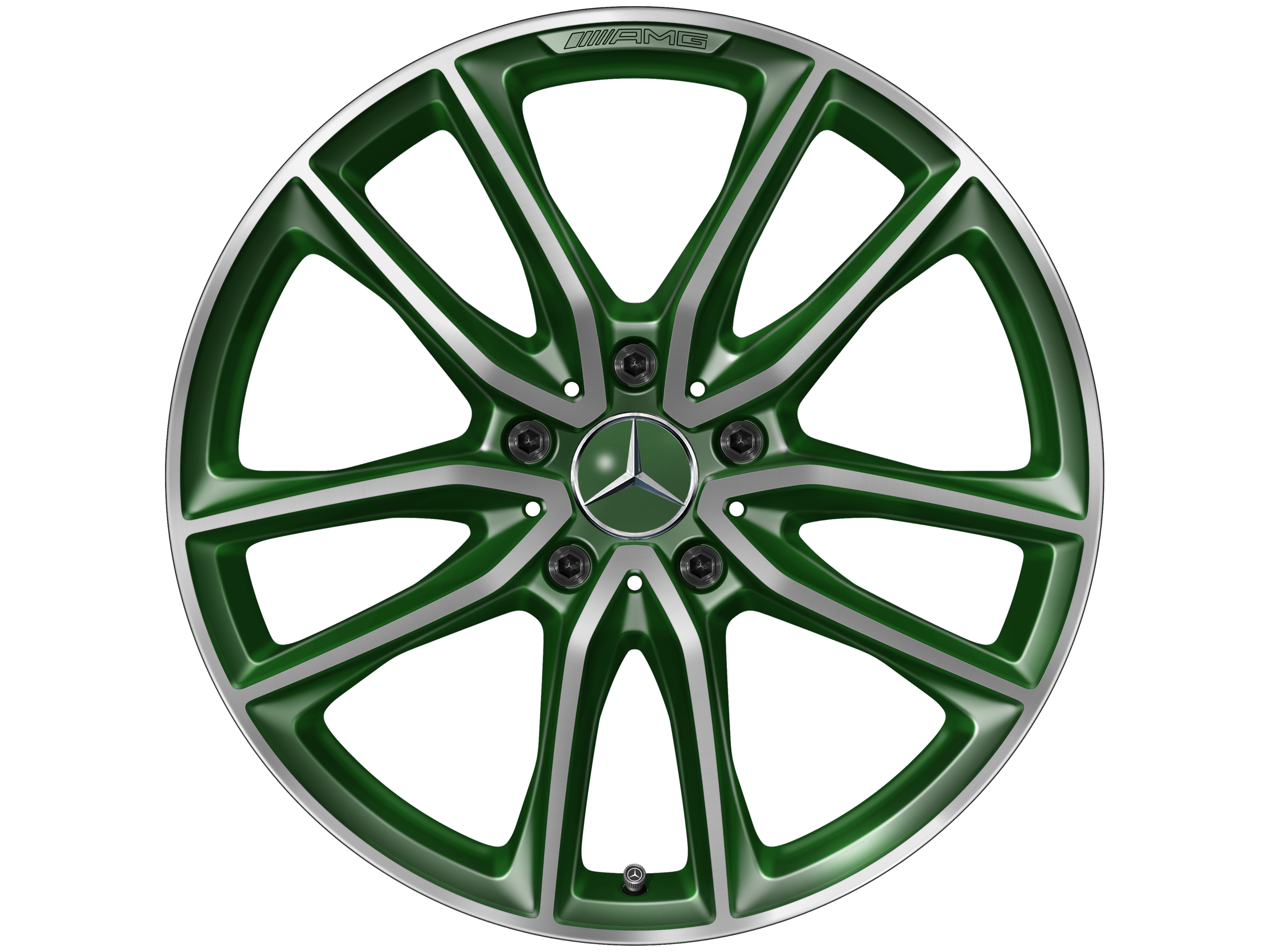 Kolo AMG s 5 dvojitými paprsky, 50,8 cm (20 palců) - 8,5 J x 20 ET 32, olivová designo, soustružené do lesku