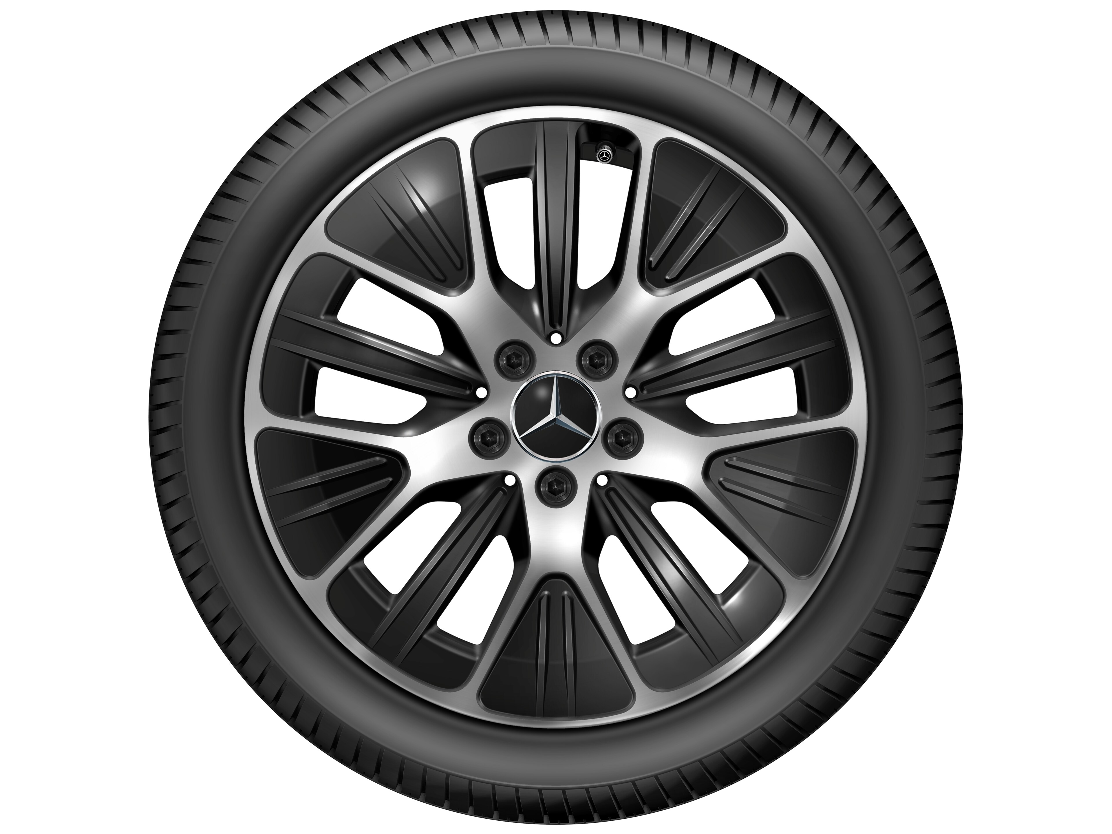 Kolo s paprsky tvaru Y, Aero, 45,7 cm (18 palce) - 7,5 J x 18 ET 48,4, černá, soustružené do lesku
