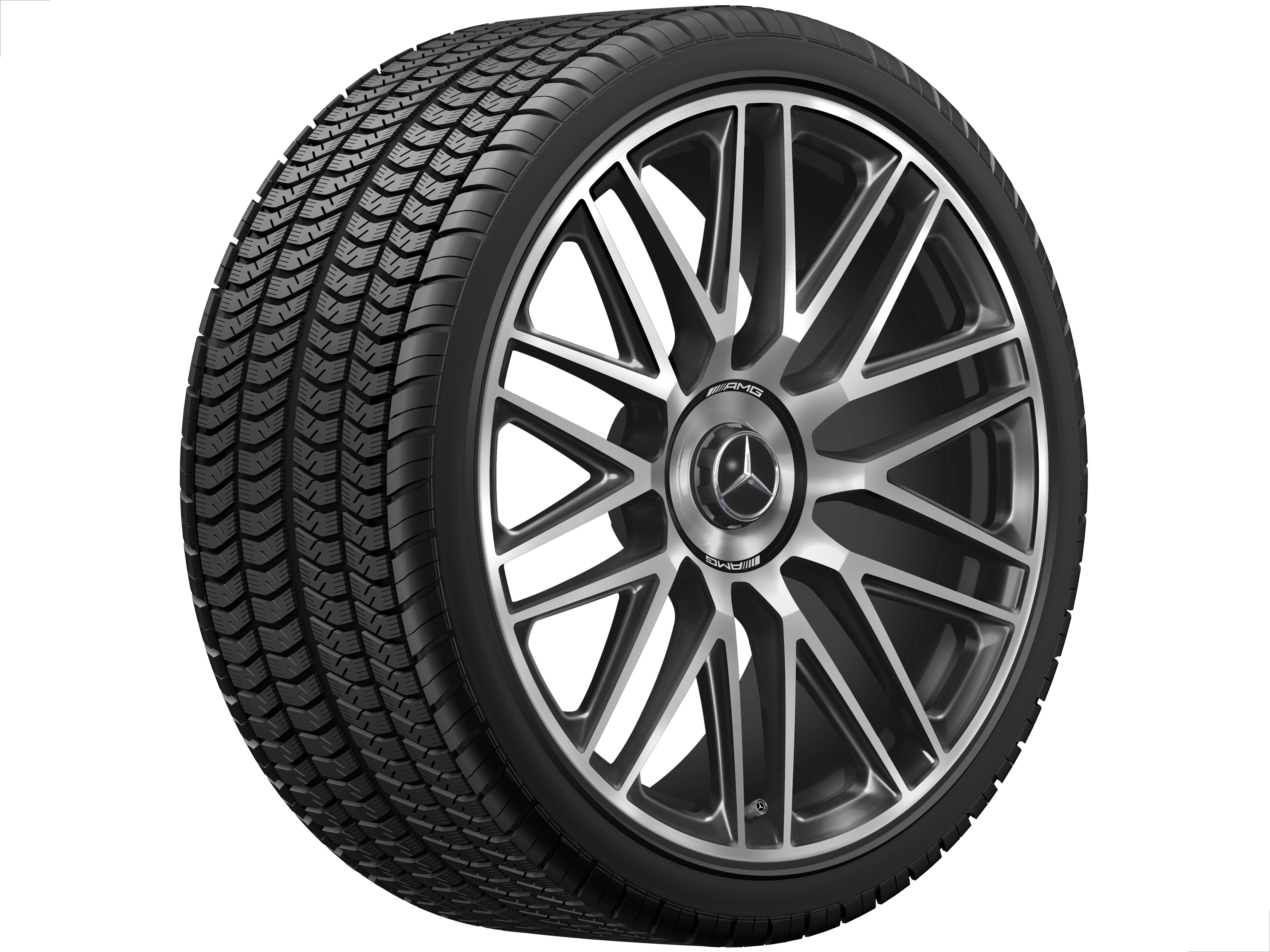Kované kolo AMG v provedení s 10 paprsky, 53,3 cm (21 palců) - 9,5 J x 21 ET 33, černá / tmavě platinová lesklá