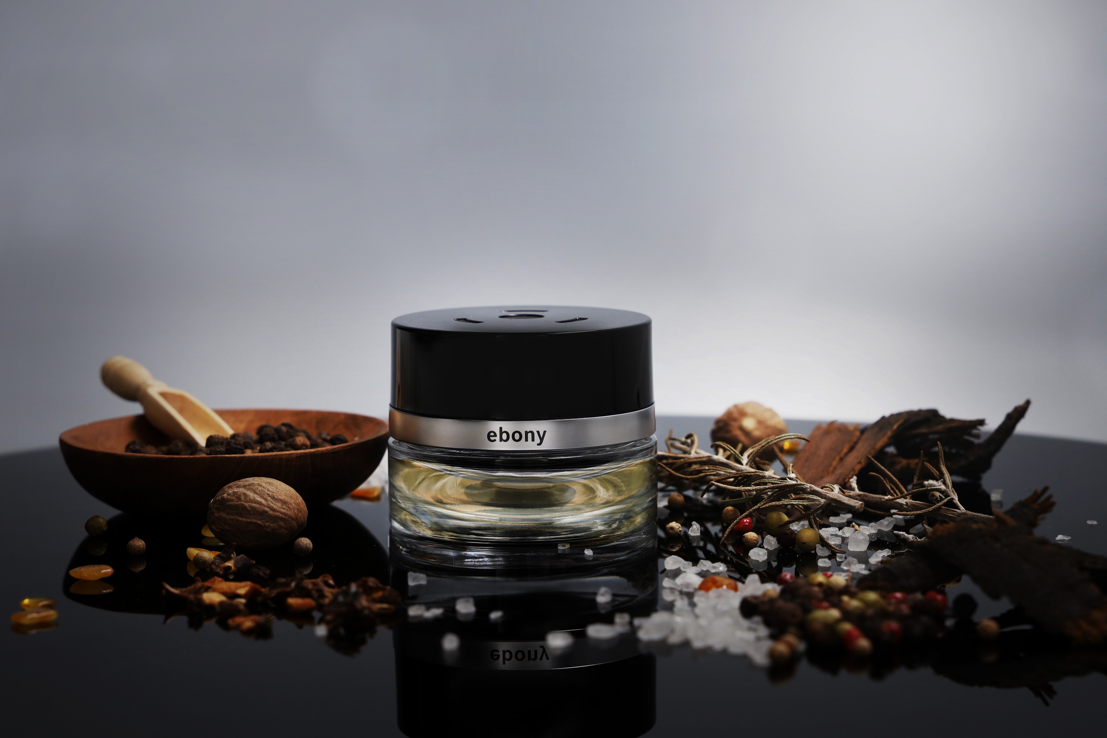 Flakon, Ne. 12 MOOD ebony, Ne. 12 MOOD ebony - transparentní / černá, Sklo, 15 ml