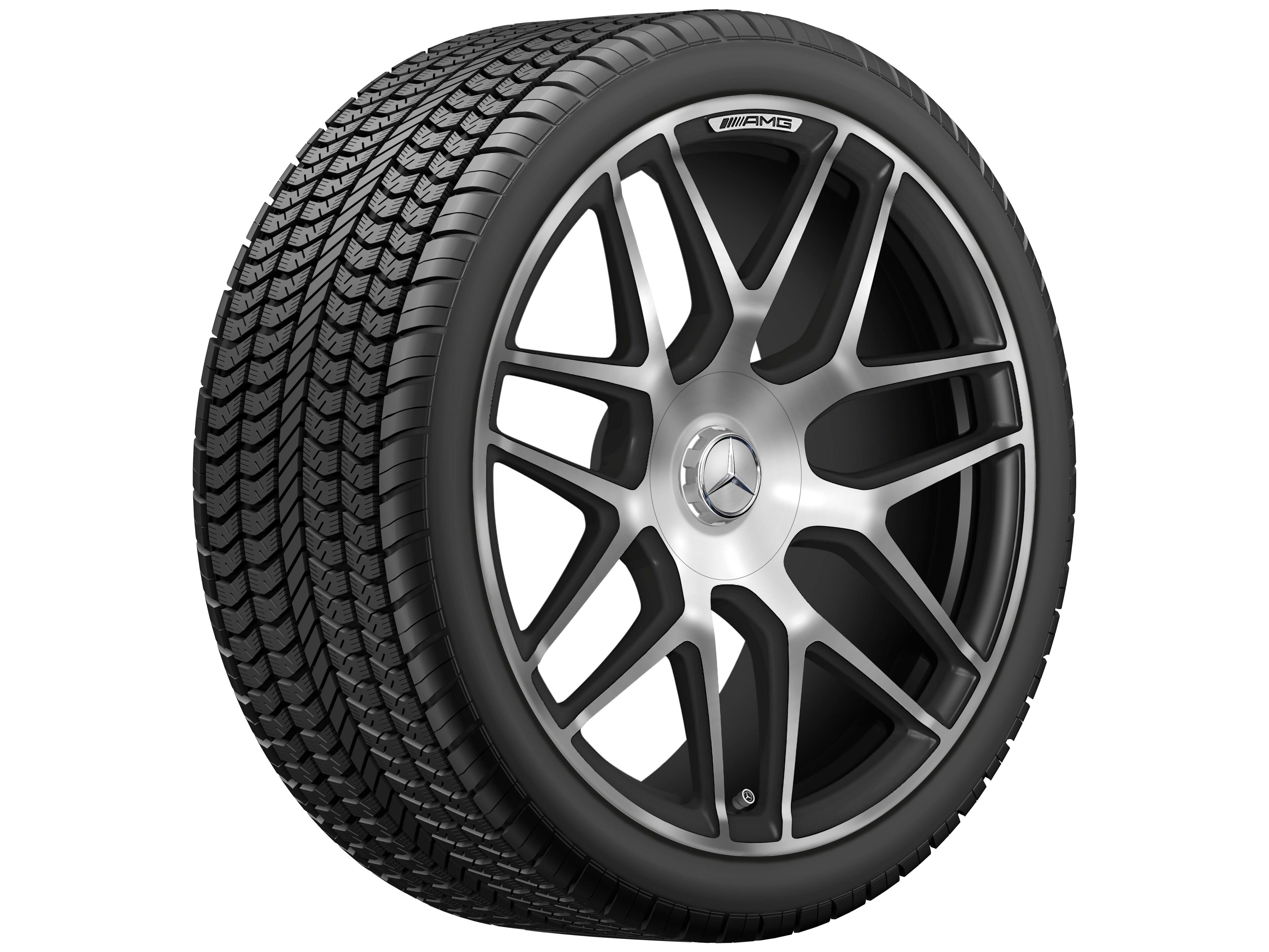 Kované kolo AMG v provedení se zkříženými paprsky, 55,9 cm (22 palců) - 10 J x 22 ET 36, černá matná, soustružené do lesku