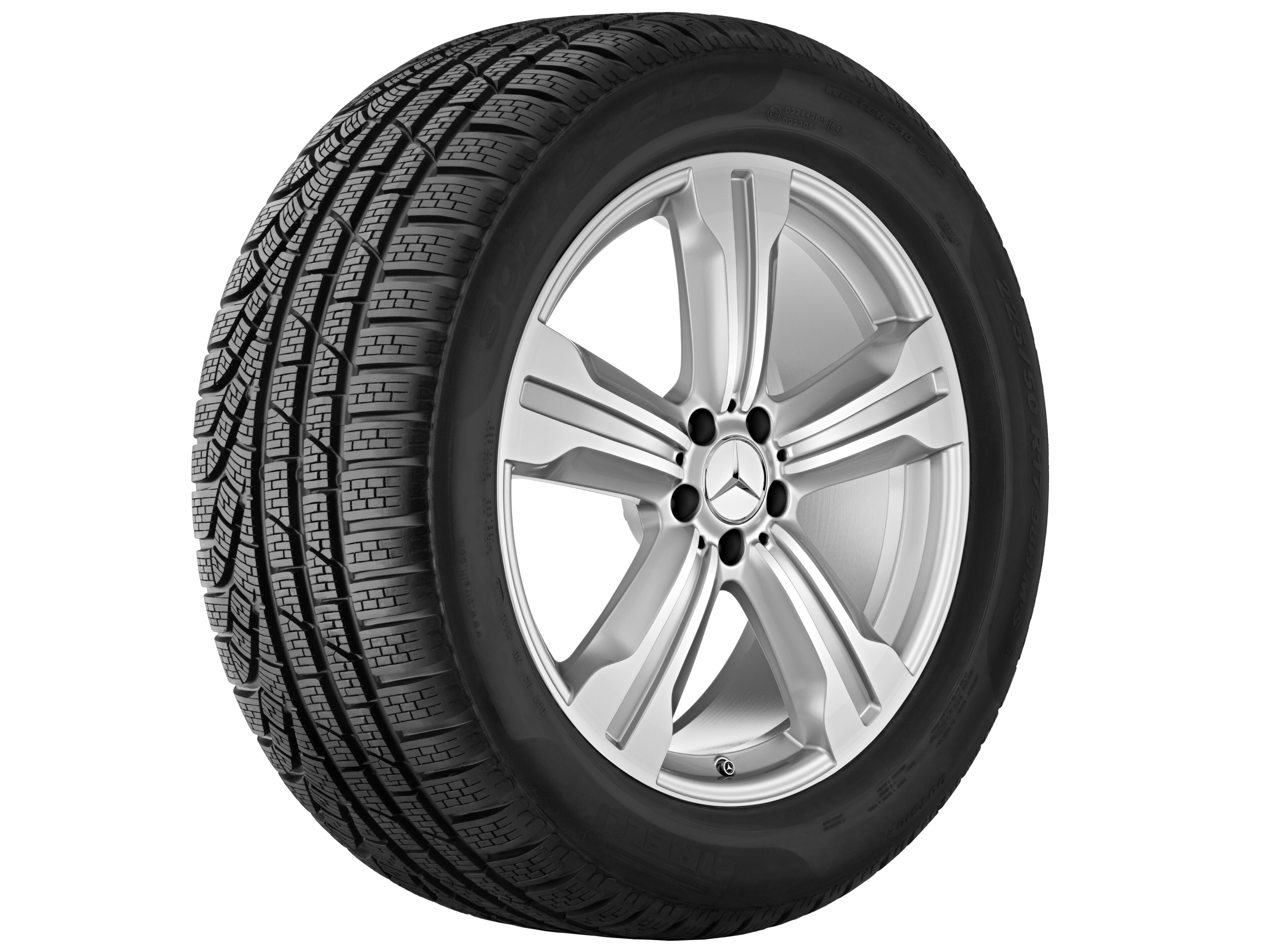 Kolo s 5 paprsky, Kiyali, 50,8 cm (20 palců) - 9,5 J x 20 ET 43, titanová stříbrná, soustružené do lesku