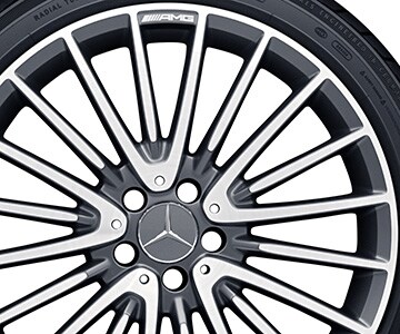 Vícepaprskové kolo AMG, 50,8 cm (20 palců) - 8 J x 20 ET 43,5, šedá titanium, soustružené do lesku