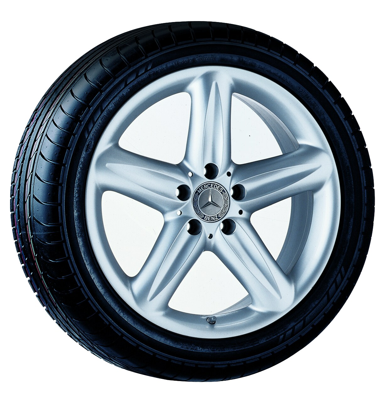 Kolo s 5 paprsky, Avior, 45,7 cm (18 palce) - 9,5 J x 18 ET 40, stříbrné barvy