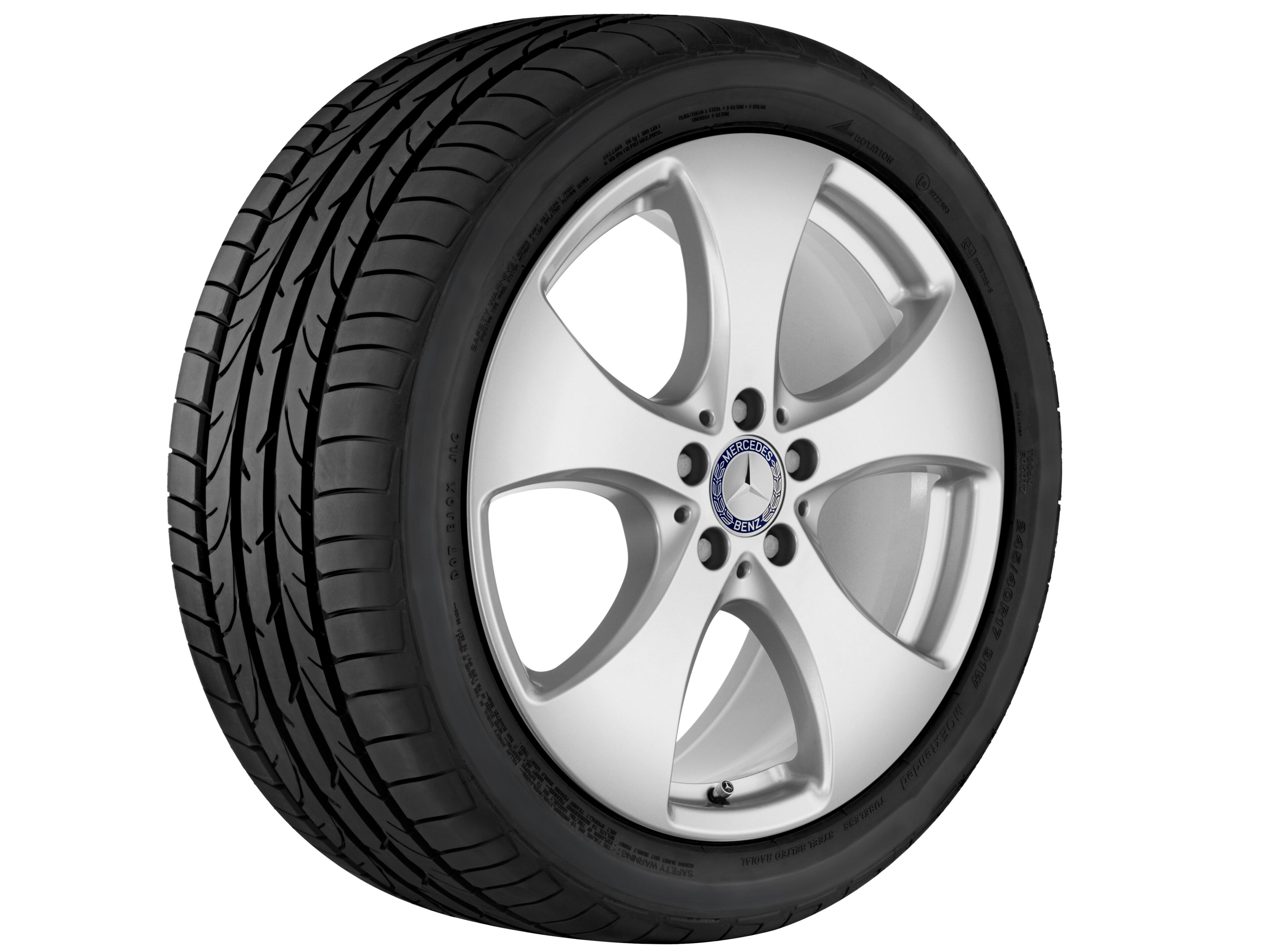 Kolo s 5 paprsky, 48,3 cm (19 palců) - 8,5 J x 19 ET 62, stříbrná vanadium, lakované