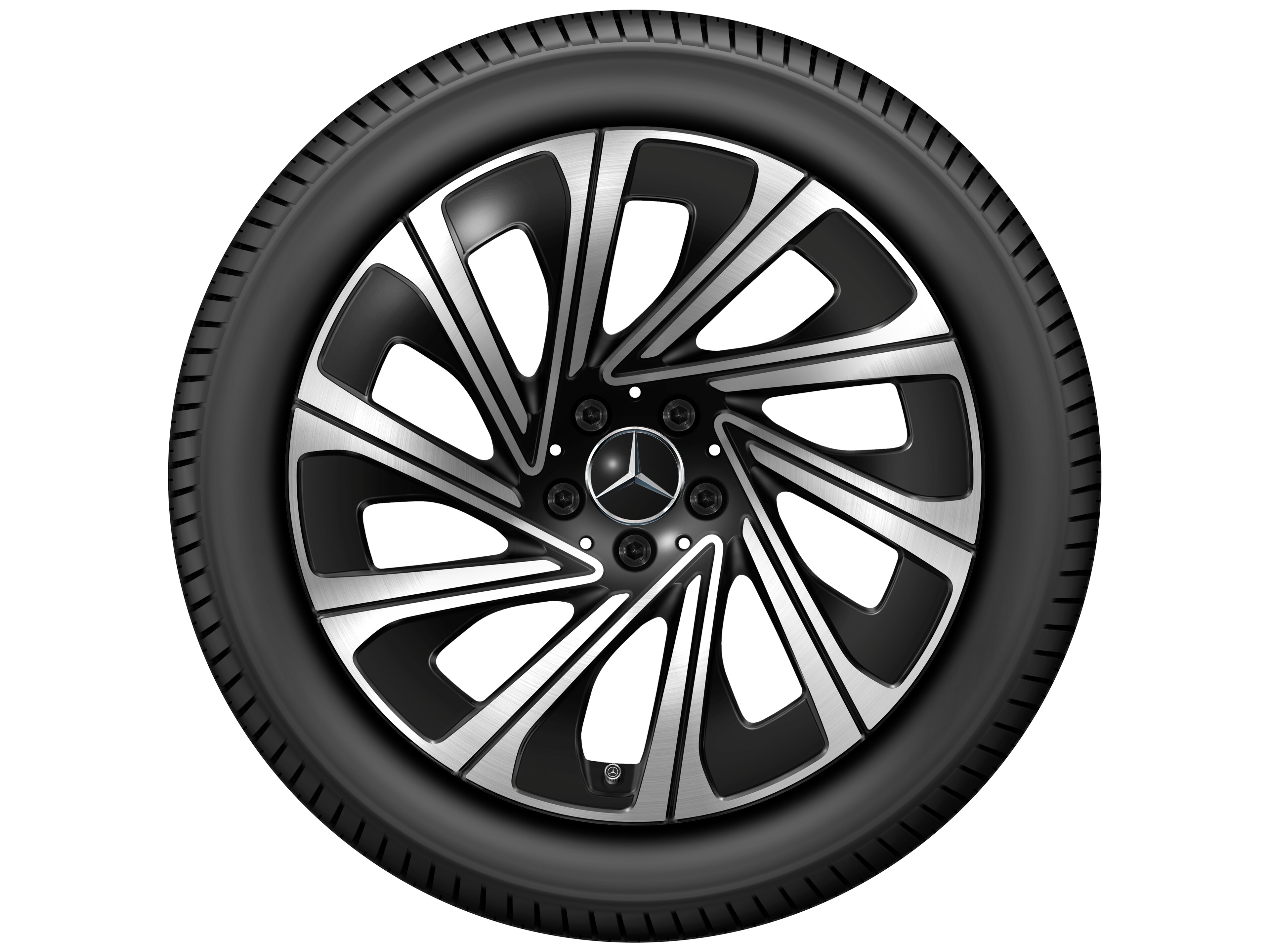 Kolo s 10 paprsky, Aero, 48,3 cm (19 palců) - 9,5 J x 19 ET 51, černá, soustružené do lesku