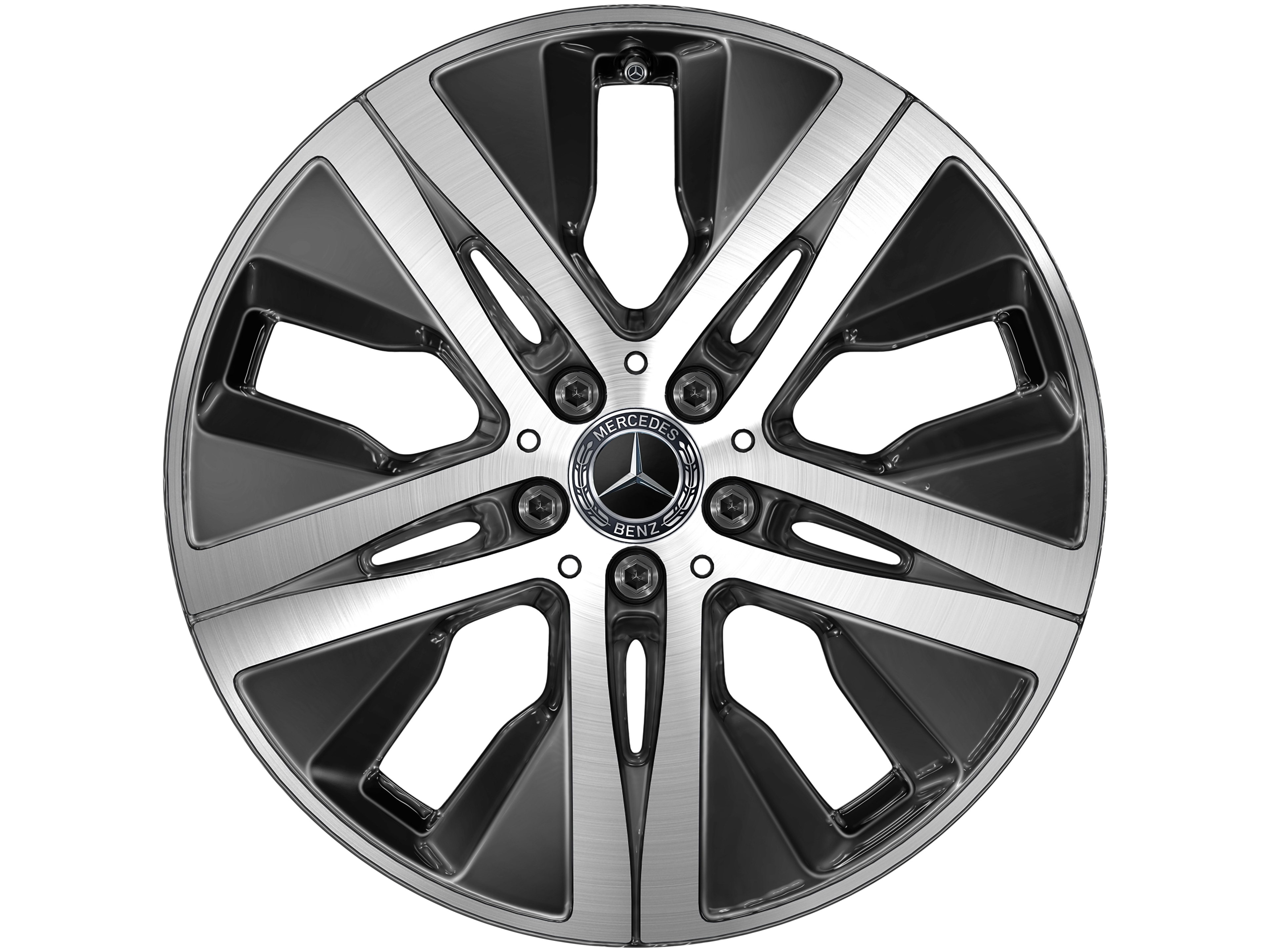 Kolo s 5 otvory, Aero, 48,3 cm (19 palců), soustružené do lesku - 8 J x 19 ET 61, černá, soustružené do lesku