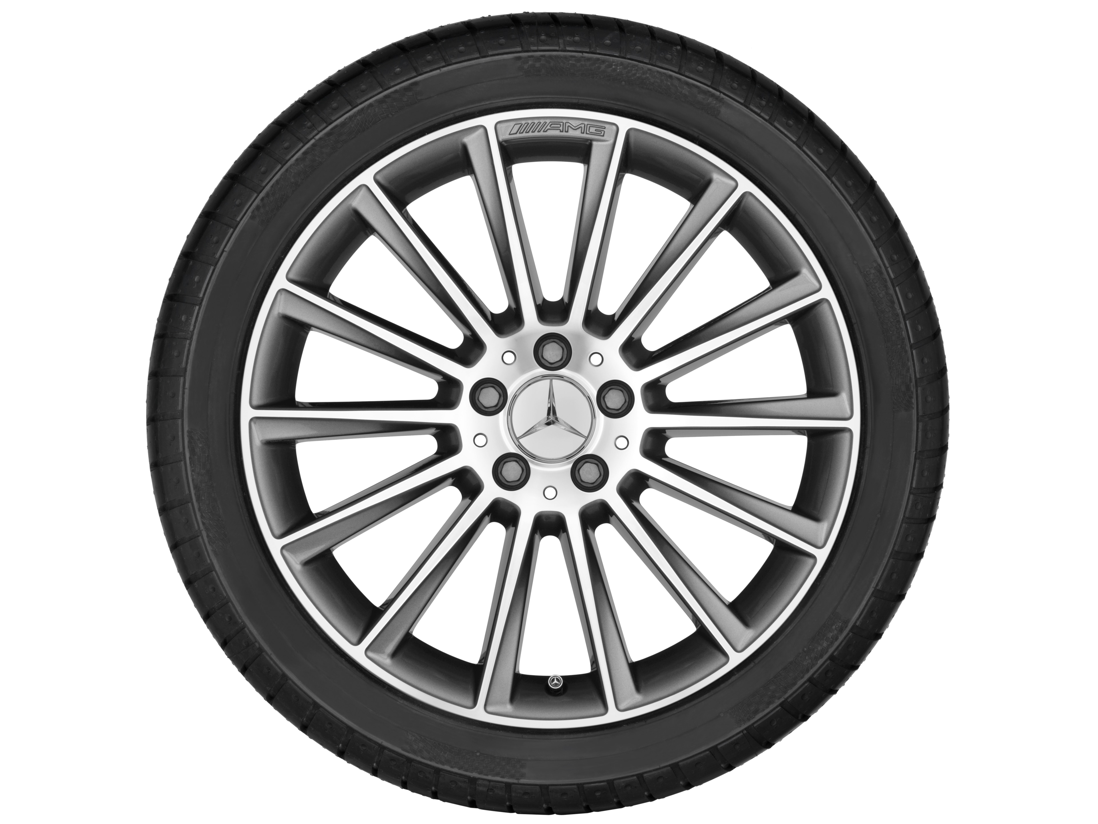 Vícepaprskové kolo AMG, 50,8 cm (20 palců), soustružené do lesku - 8 J x 20 ET 33, šedá Himalaya, soustružené do lesku