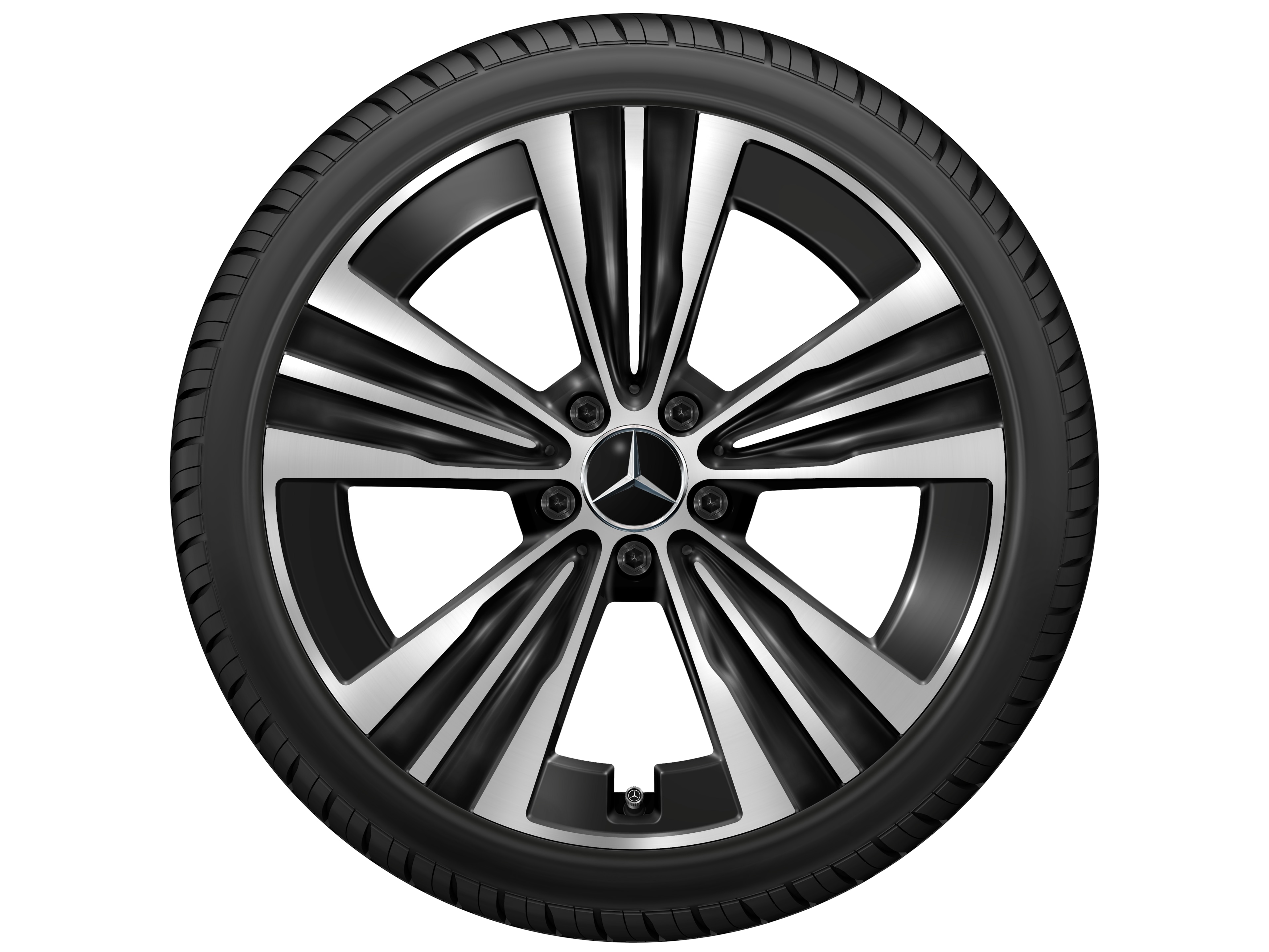 Kolo s 5 otvory, Aero, 48,3 cm (19 palců) - 7,5 J x 19 ET 48,4, černá, soustružené do lesku