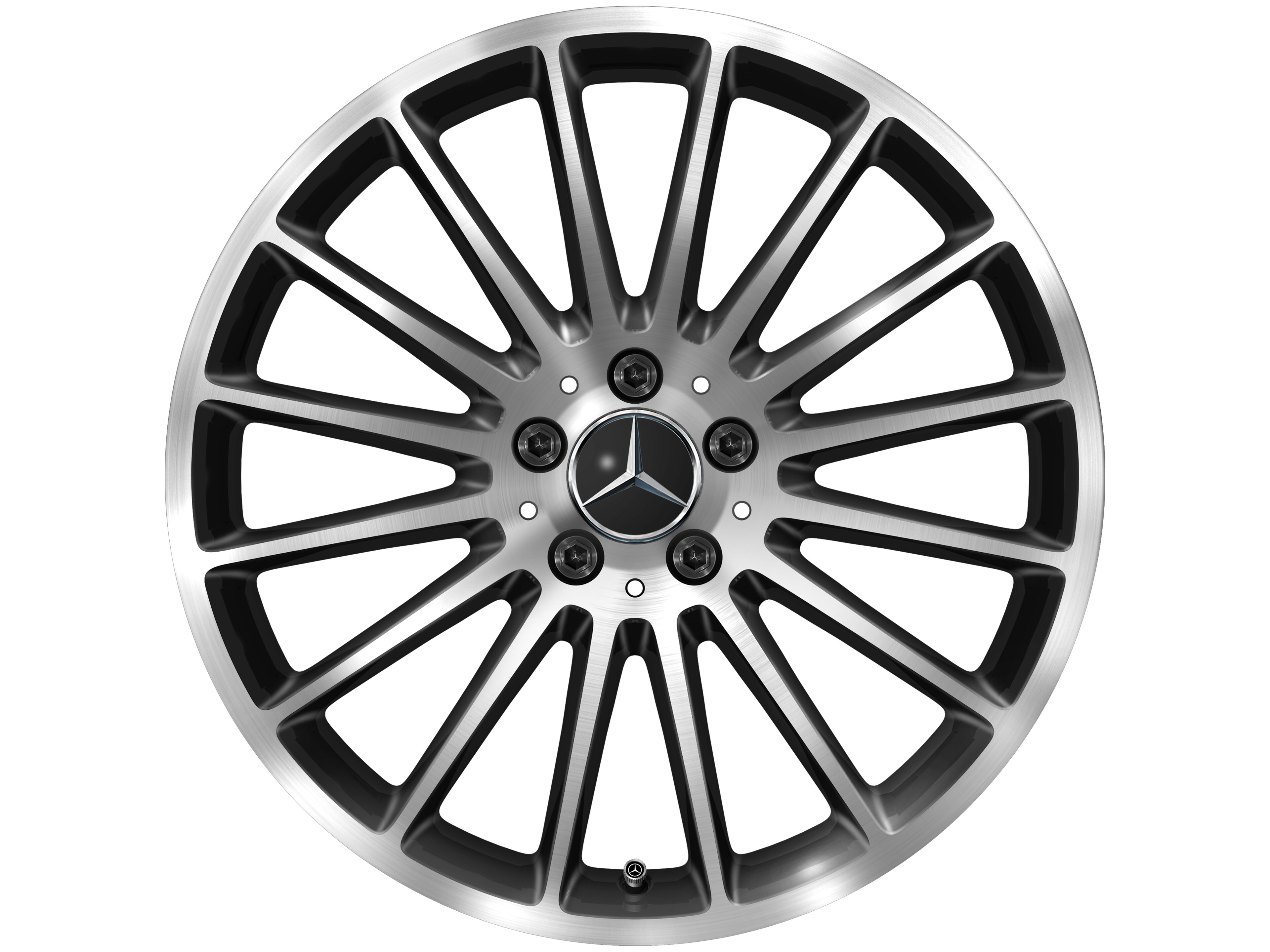 Kolo s 16 paprsky, 48,3 cm (19 palců) - 8 J x 19 ET 52, černá, soustružené do lesku