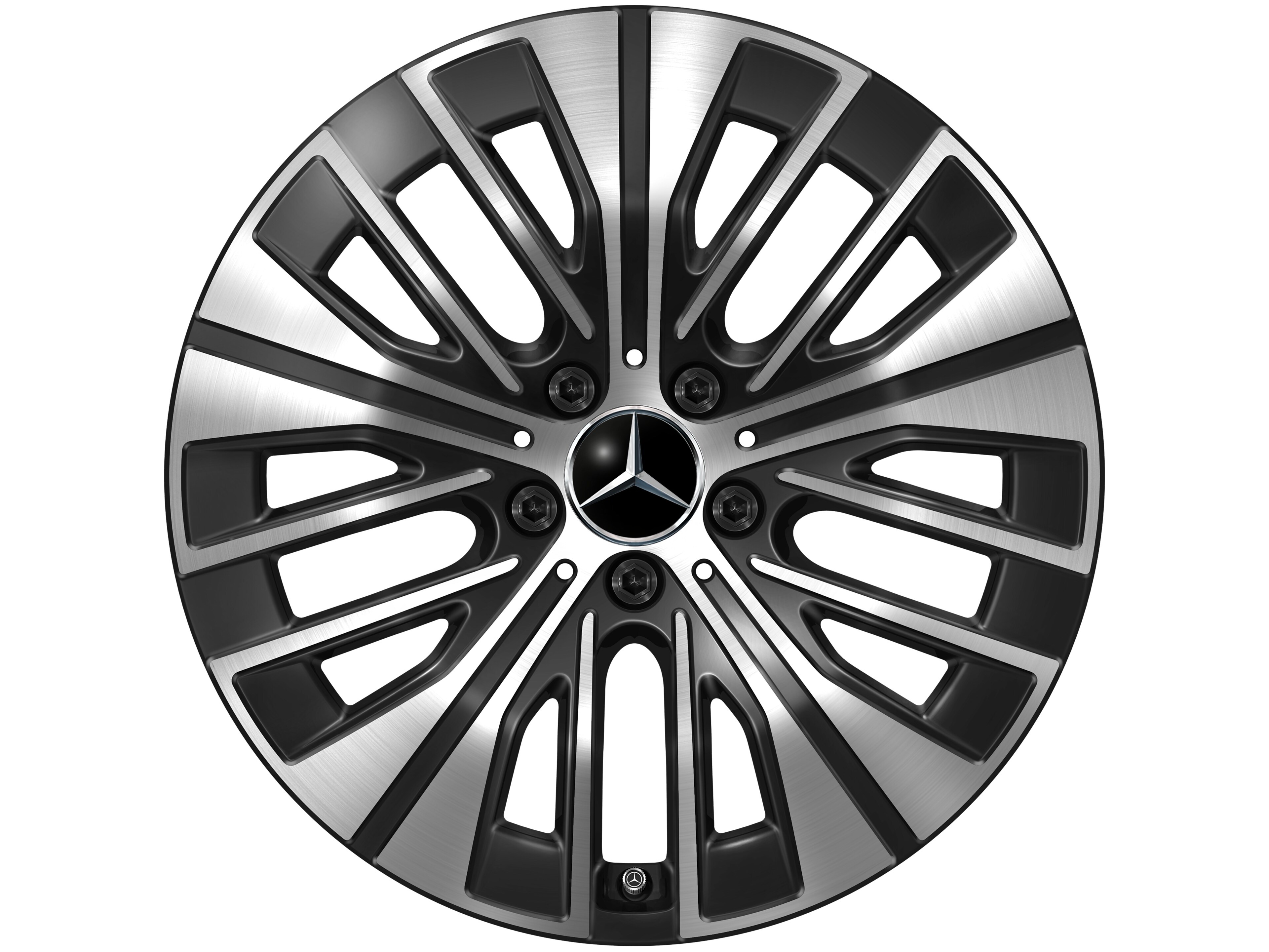 Kolo s 5 trojitými paprsky, 45,7 cm (18 palce) - 7,5 J x 18 ET 53,5, černá, soustružené do lesku