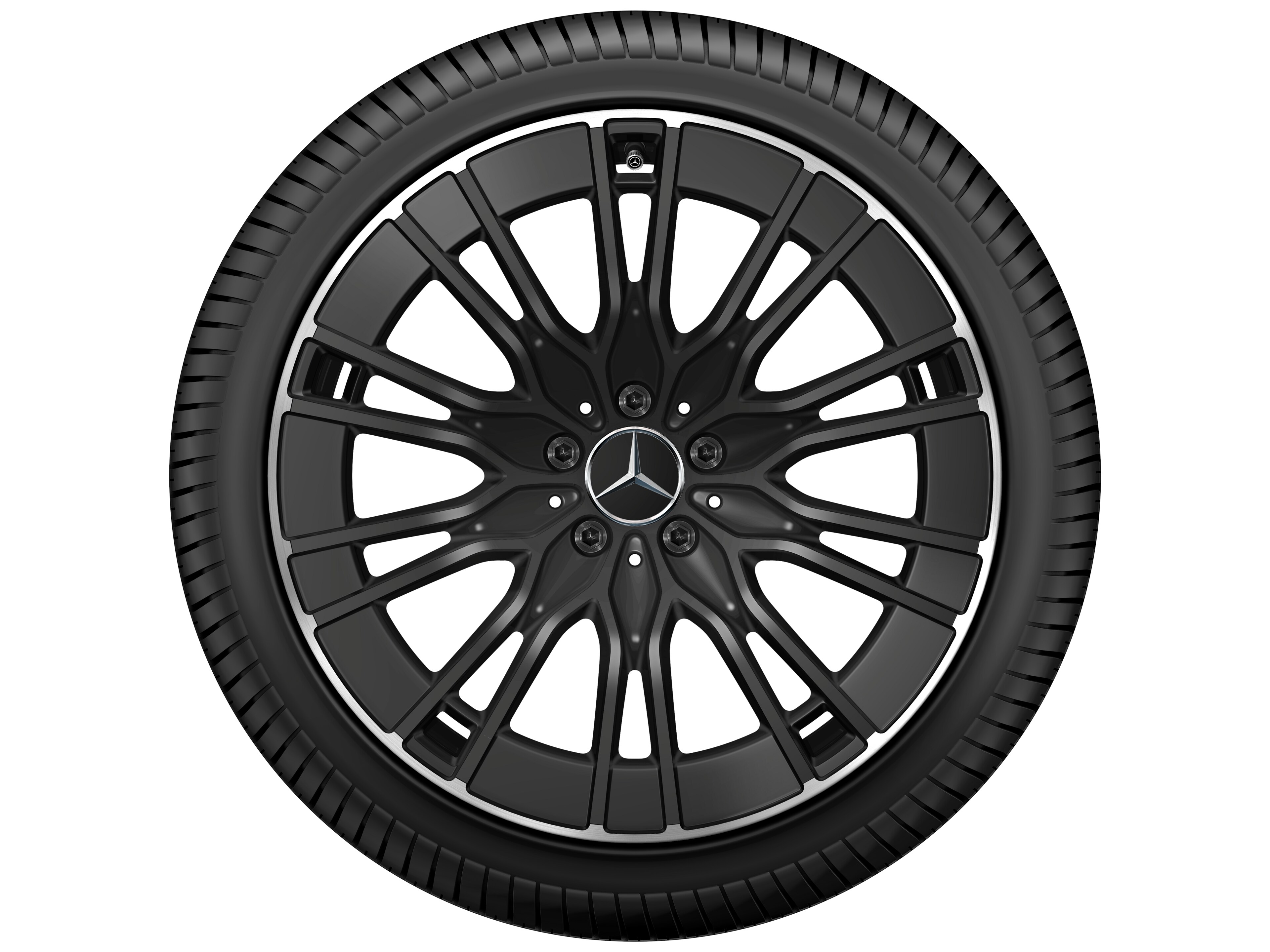 Kolo s 10 dvojitými paprsky, Aero, 50,8 cm (20 palců), Okraj ráfku leštěný - 8,5 J x 20 ET 35,5, černá, soustružené do lesku