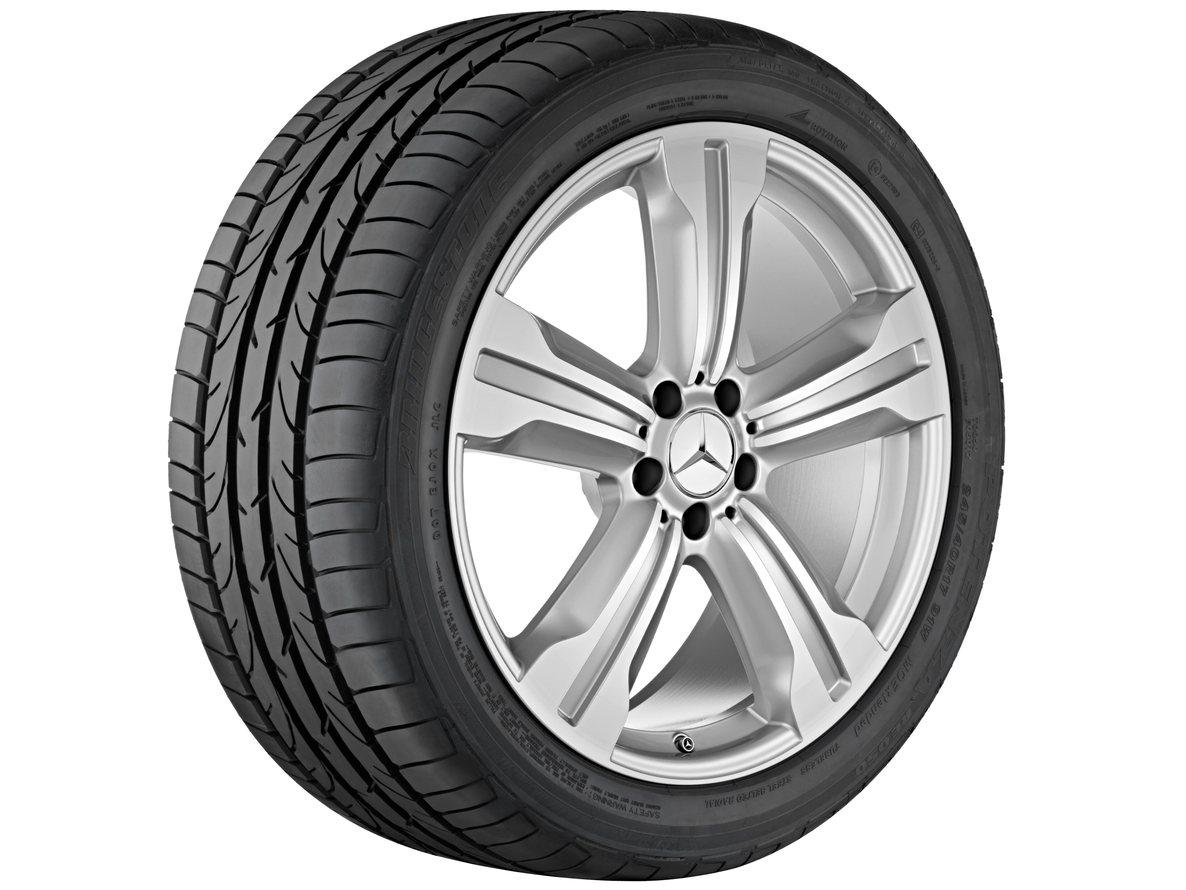 Kolo s 5 paprsky, Kiyali, 50,8 cm (20 palců) - 9,5 J x 20 ET 43, titanová stříbrná, soustružené do lesku