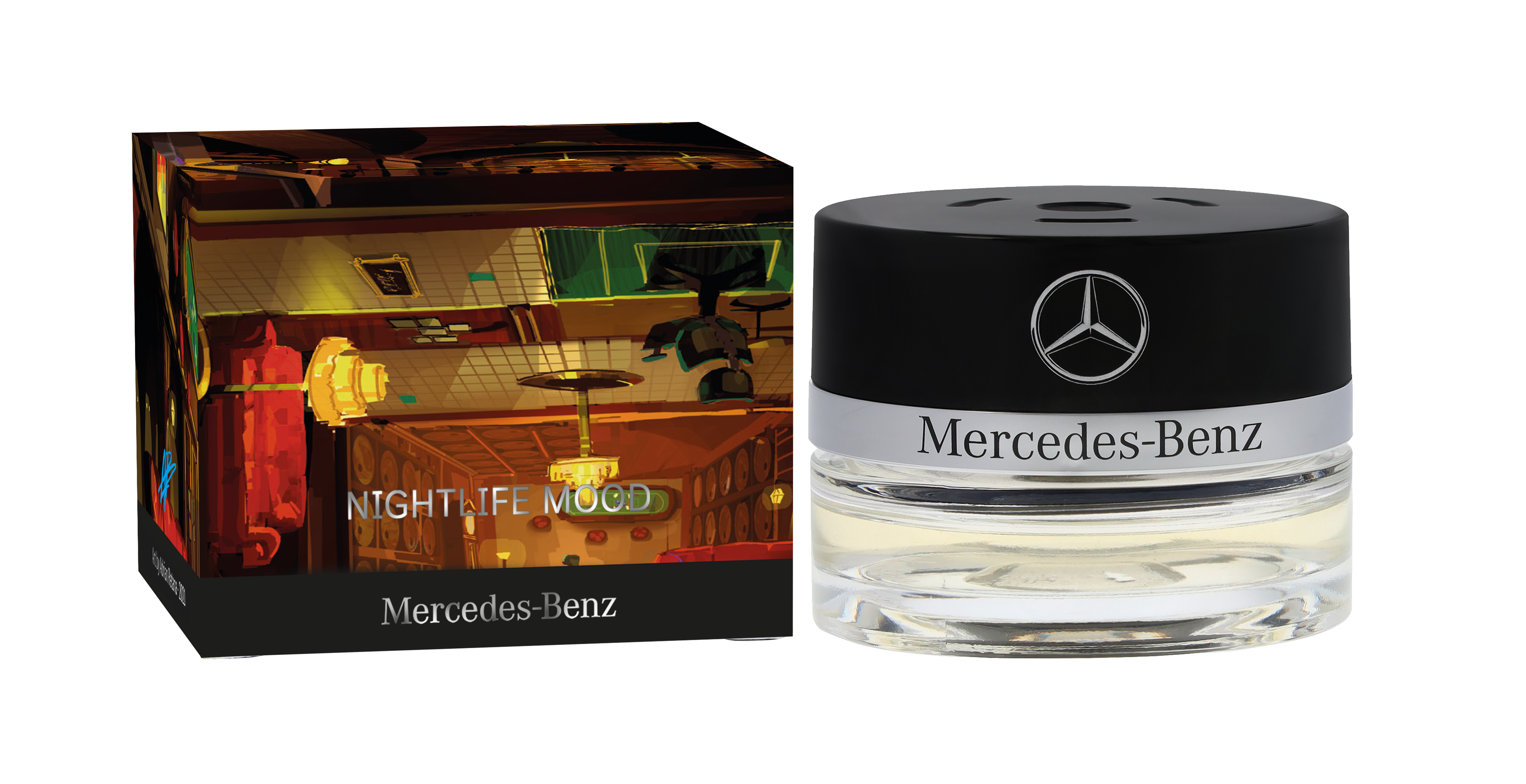 Flakon, NIGHTLIFE MOOD - transparentní / černá, Sklo, 15 ml