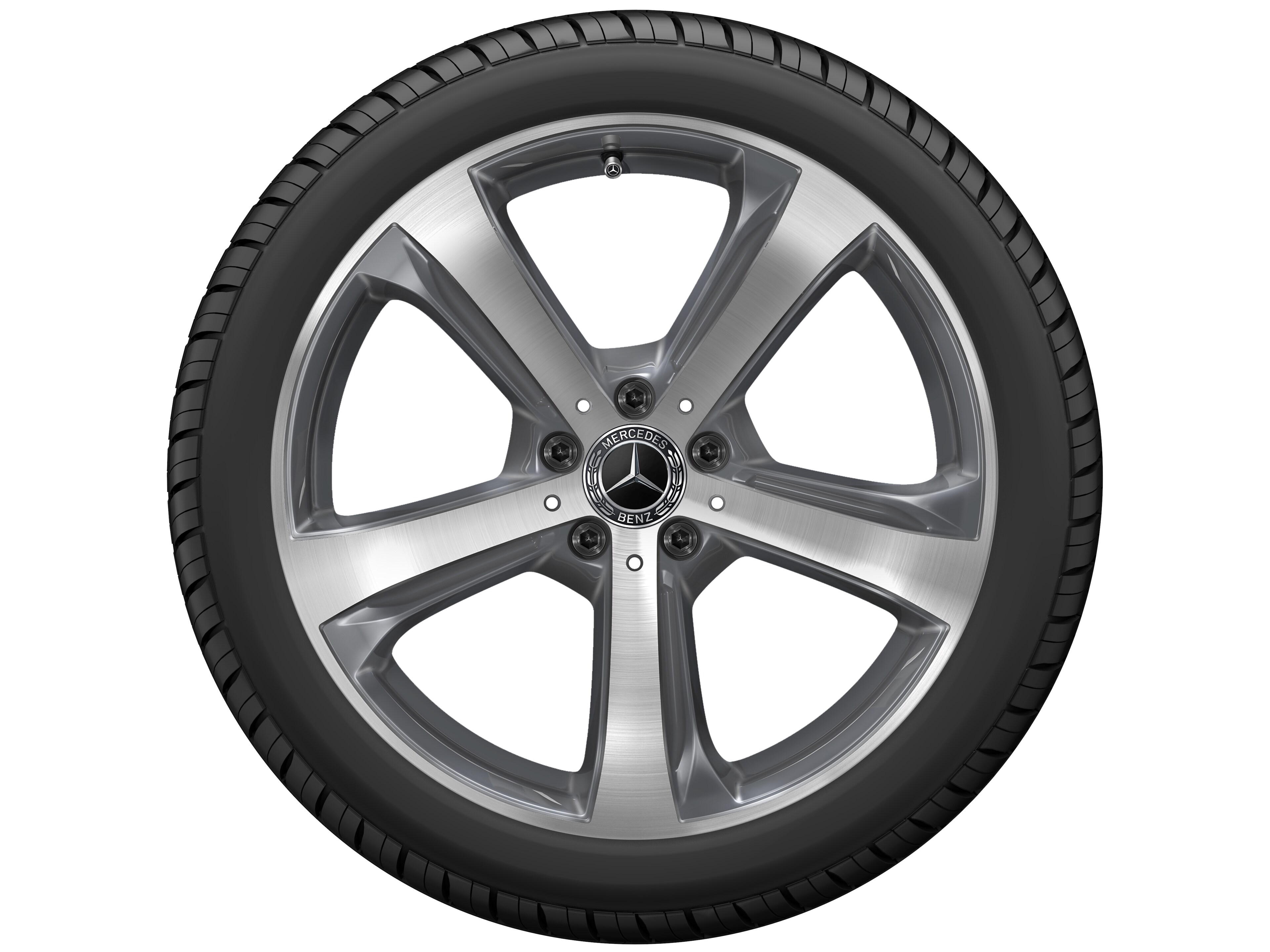 Kolo s 5 paprsky, 45,7 cm (18 palce) - 8 J x 19 ET 41, tremolit metalický, soustružené do lesku