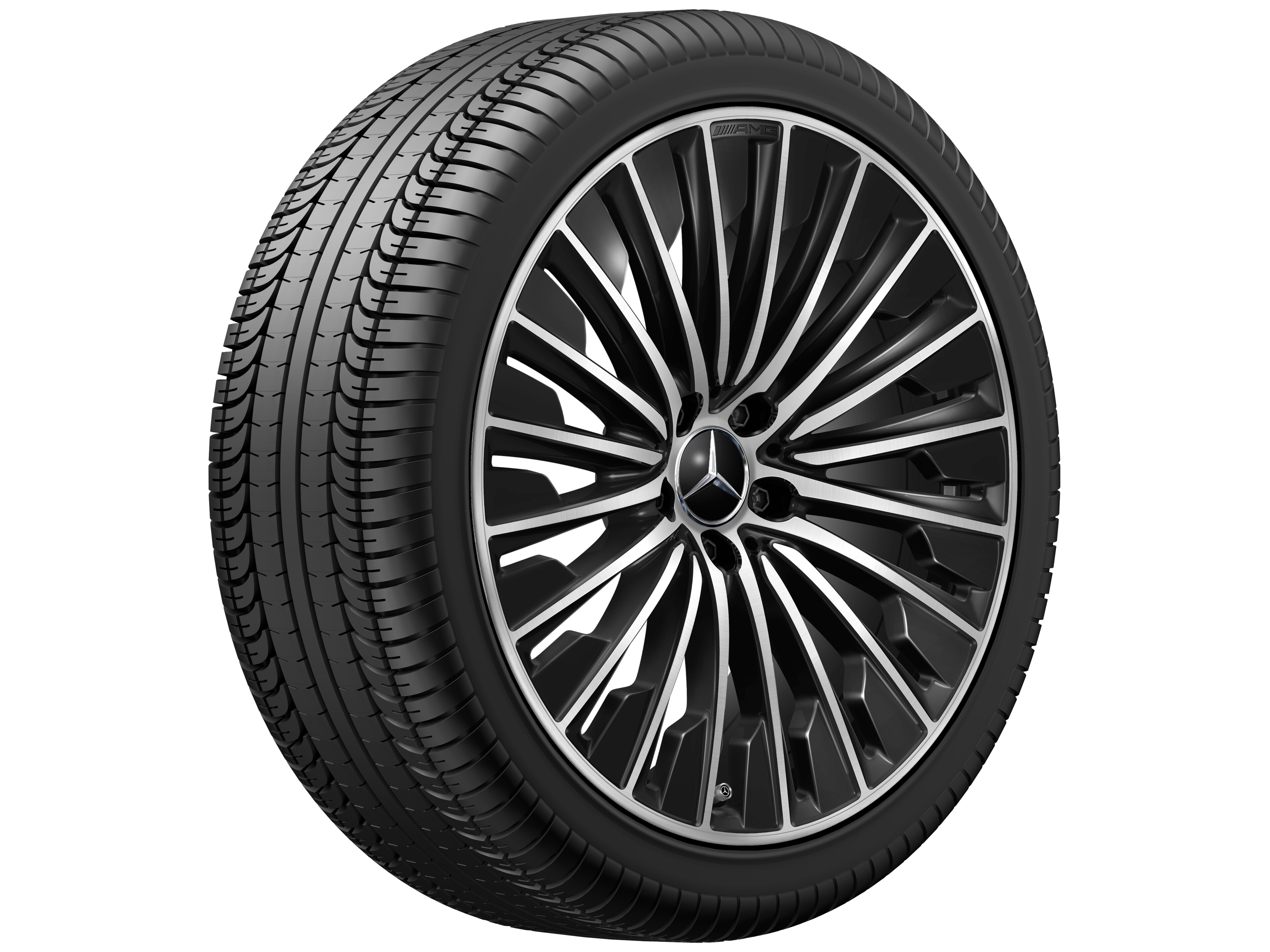 Vícepaprskové kolo AMG, 50,8 cm (20 palců) - 8,5 J x 20 ET 35,5, černá, soustružené do lesku