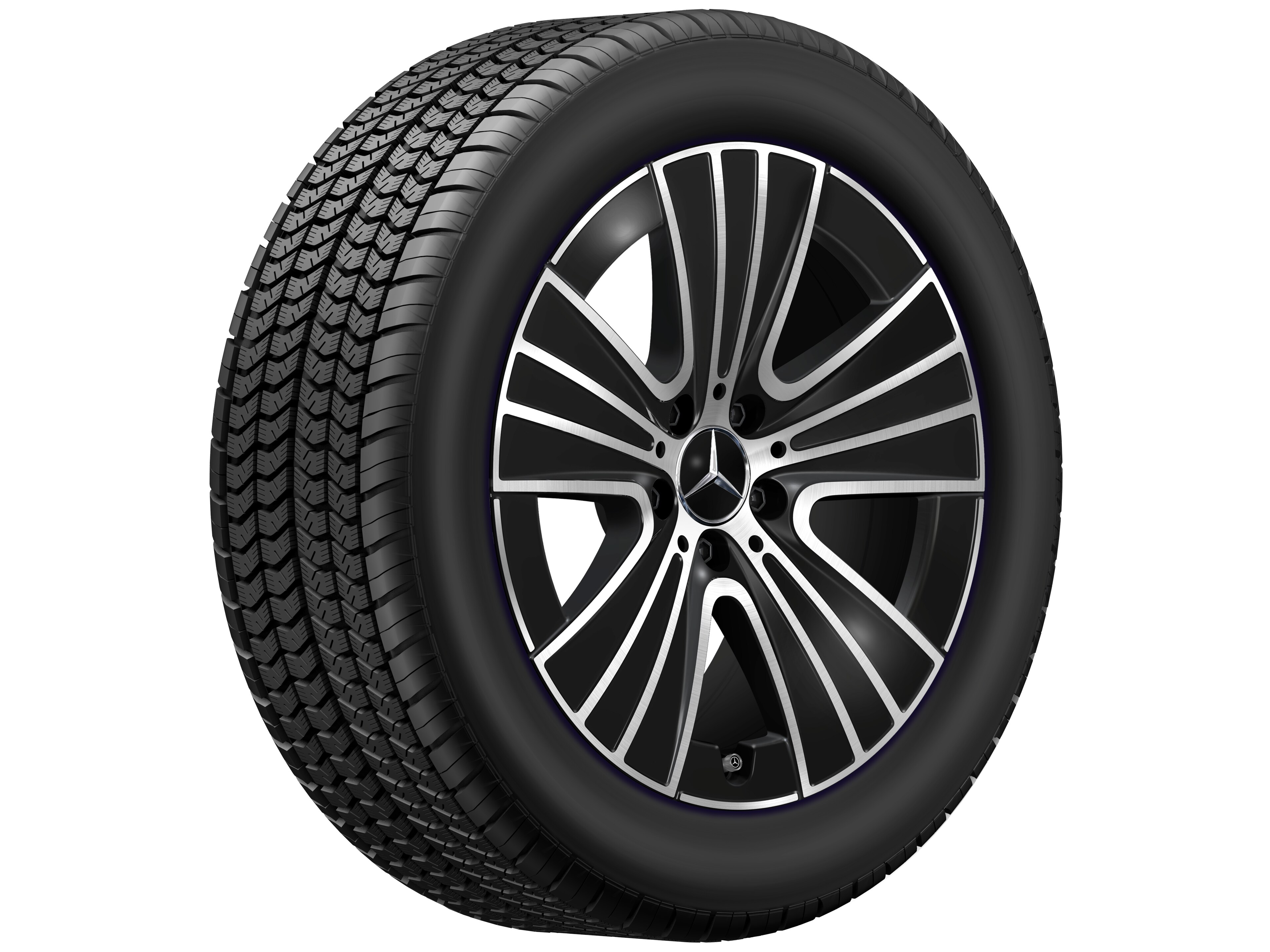 Kolo s 5 trojitými paprsky, 45,7 cm (18 palce) - 8 J x 18 ET 32,5, černá, soustružené do lesku