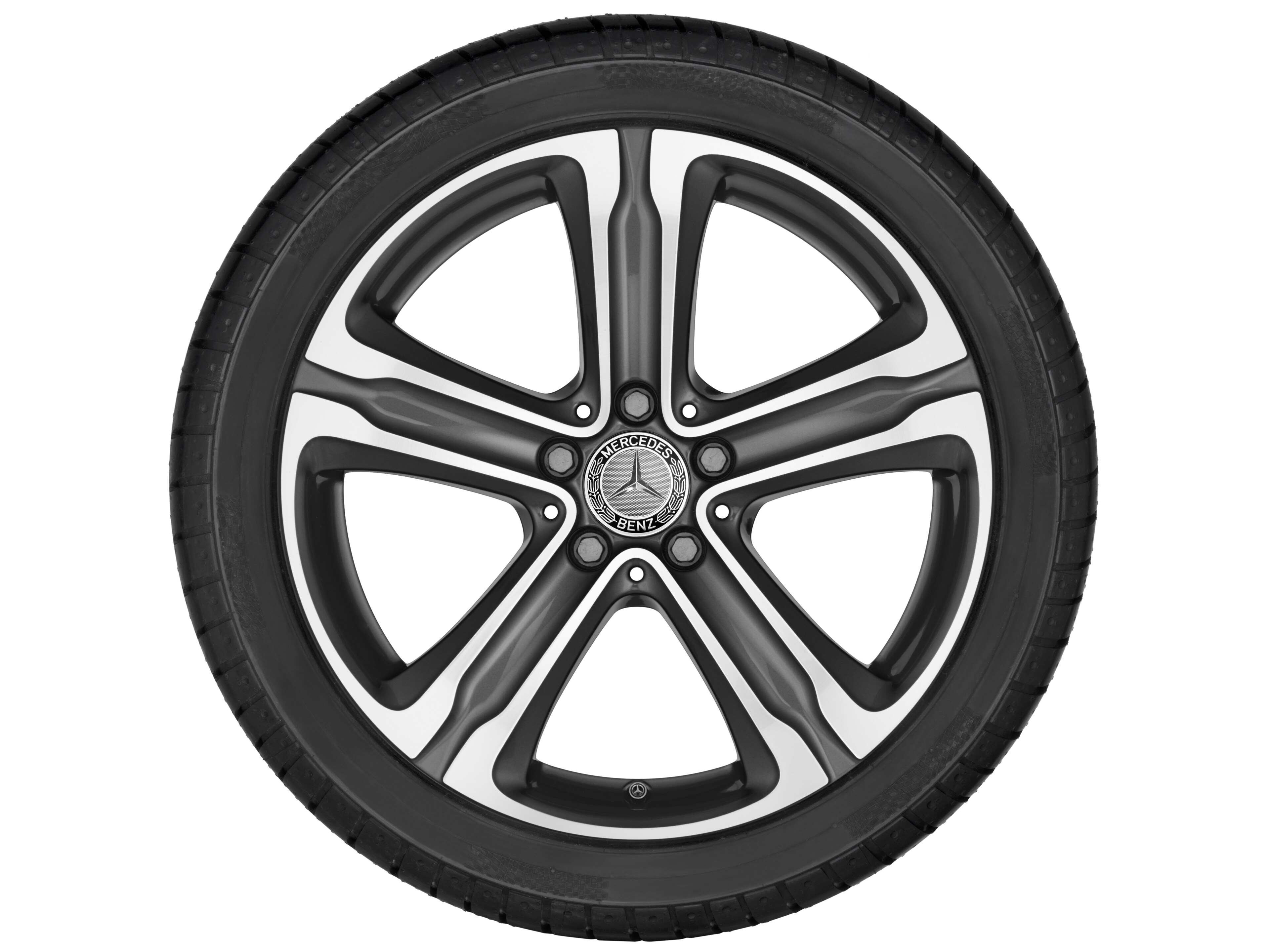 Kolo s 5 paprsky, 45,7 cm (18 palce) - 8 J x 18 ET 38, tremolit metalický, soustružené do lesku