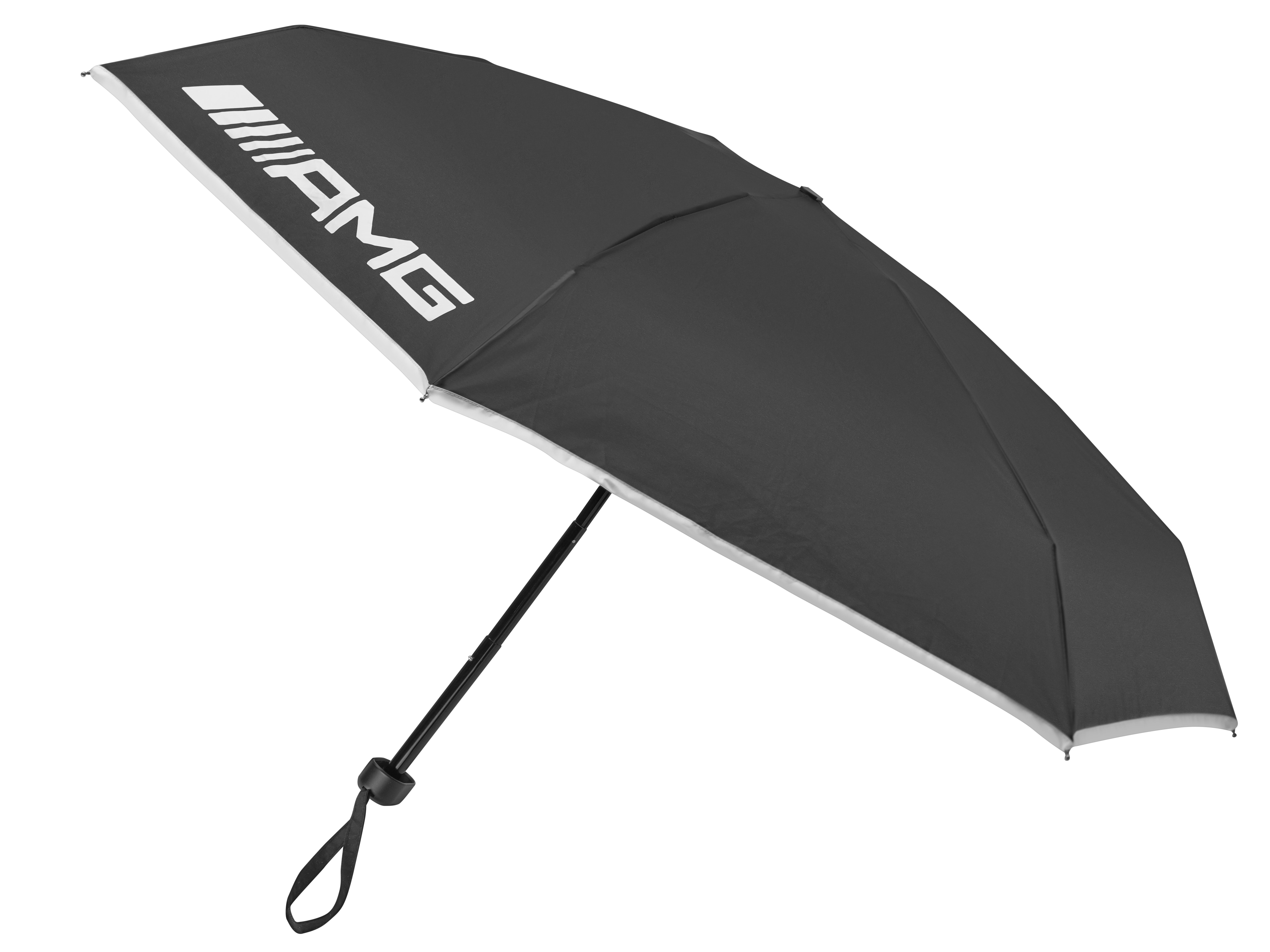 Skládací deštník AMG - černá / bílá, Hliník / Ocel / Polyester