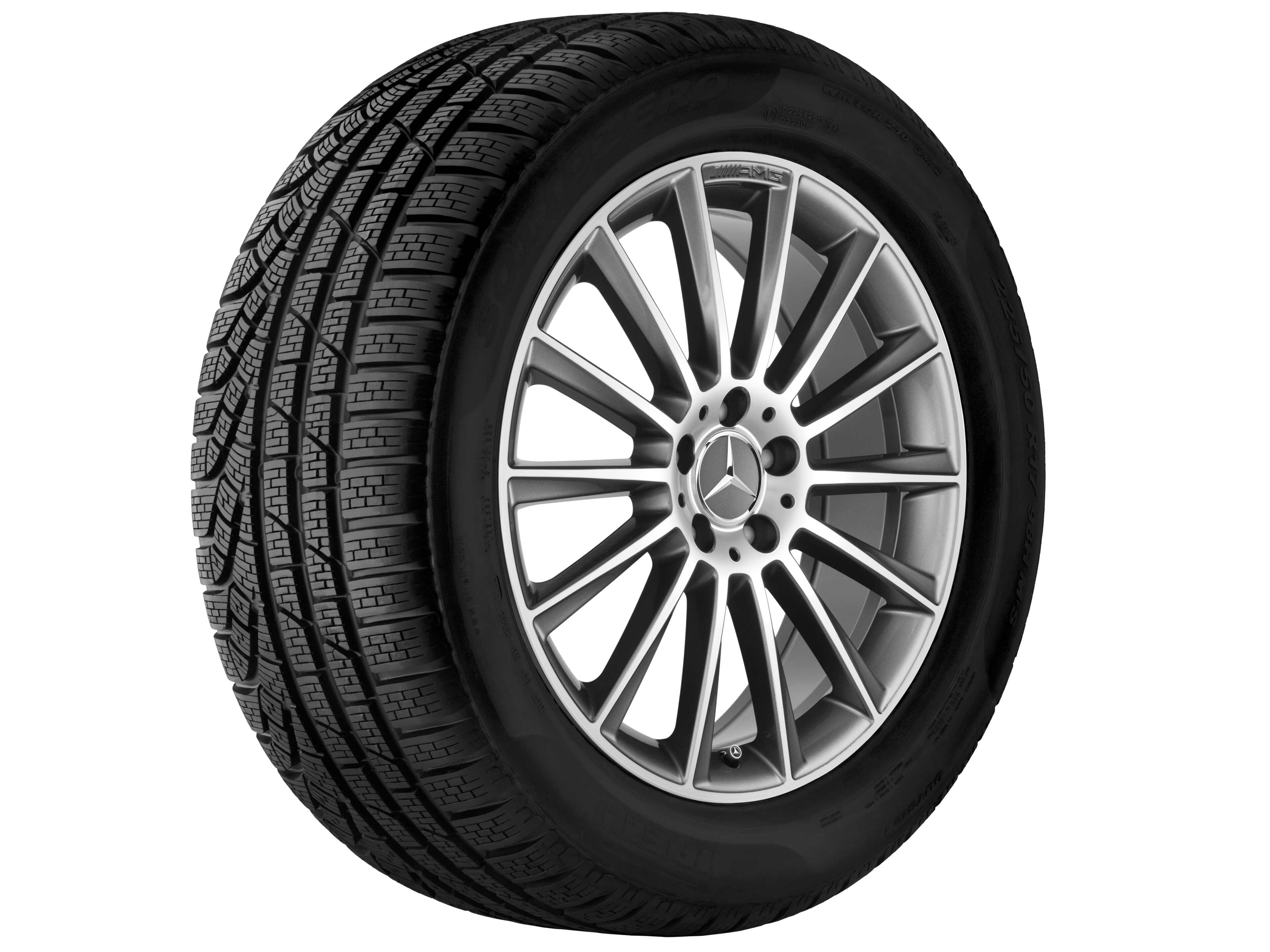 Vícepaprskové kolo AMG, 48,3 cm (19 palců) - 7,5 J x 19 ET 33, šedá titanium, soustružené do lesku