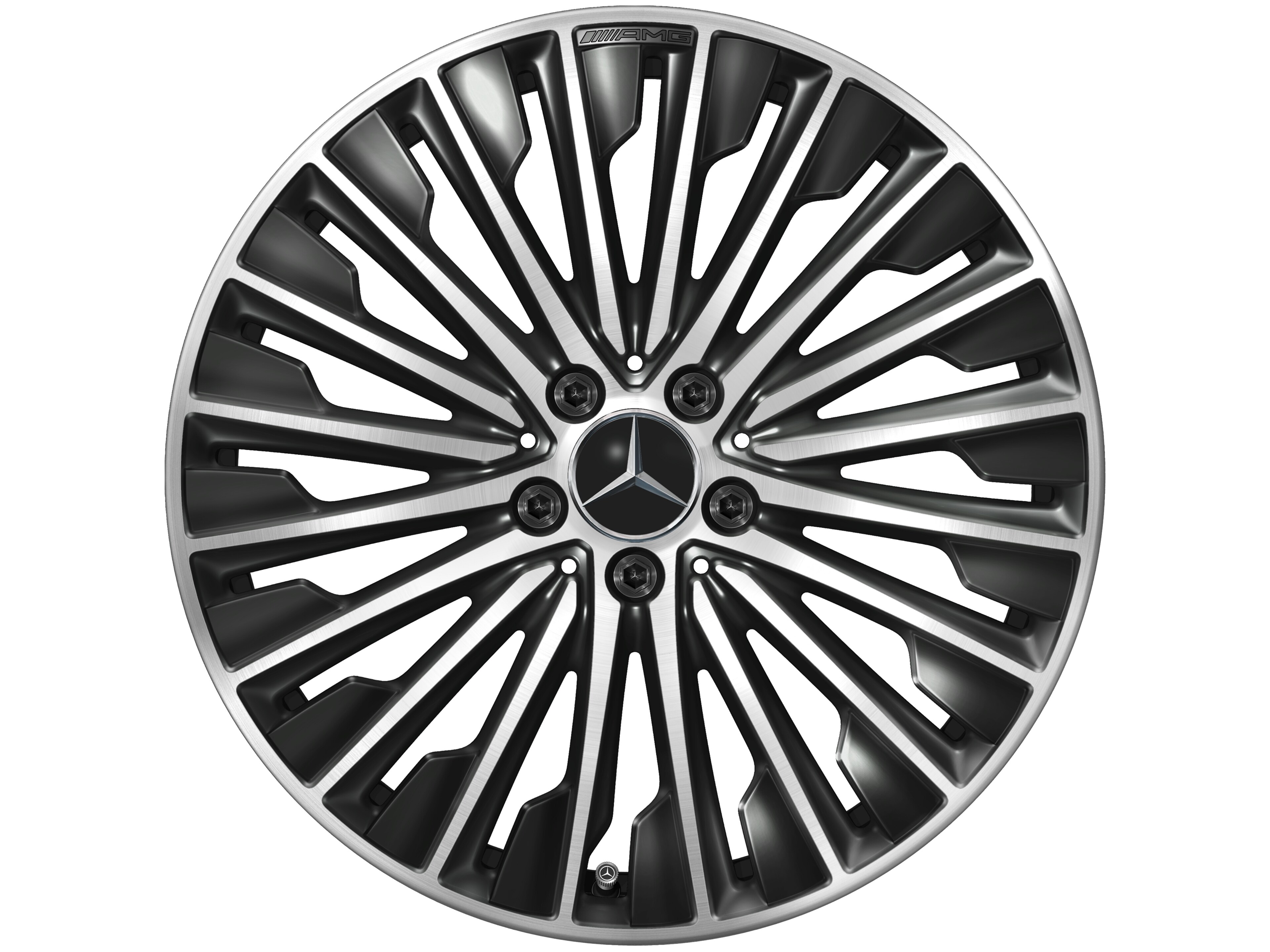 Vícepaprskové kolo AMG, 48,3 cm (19 palců) - 9 J x 19 ET 60,5, černá, soustružené do lesku