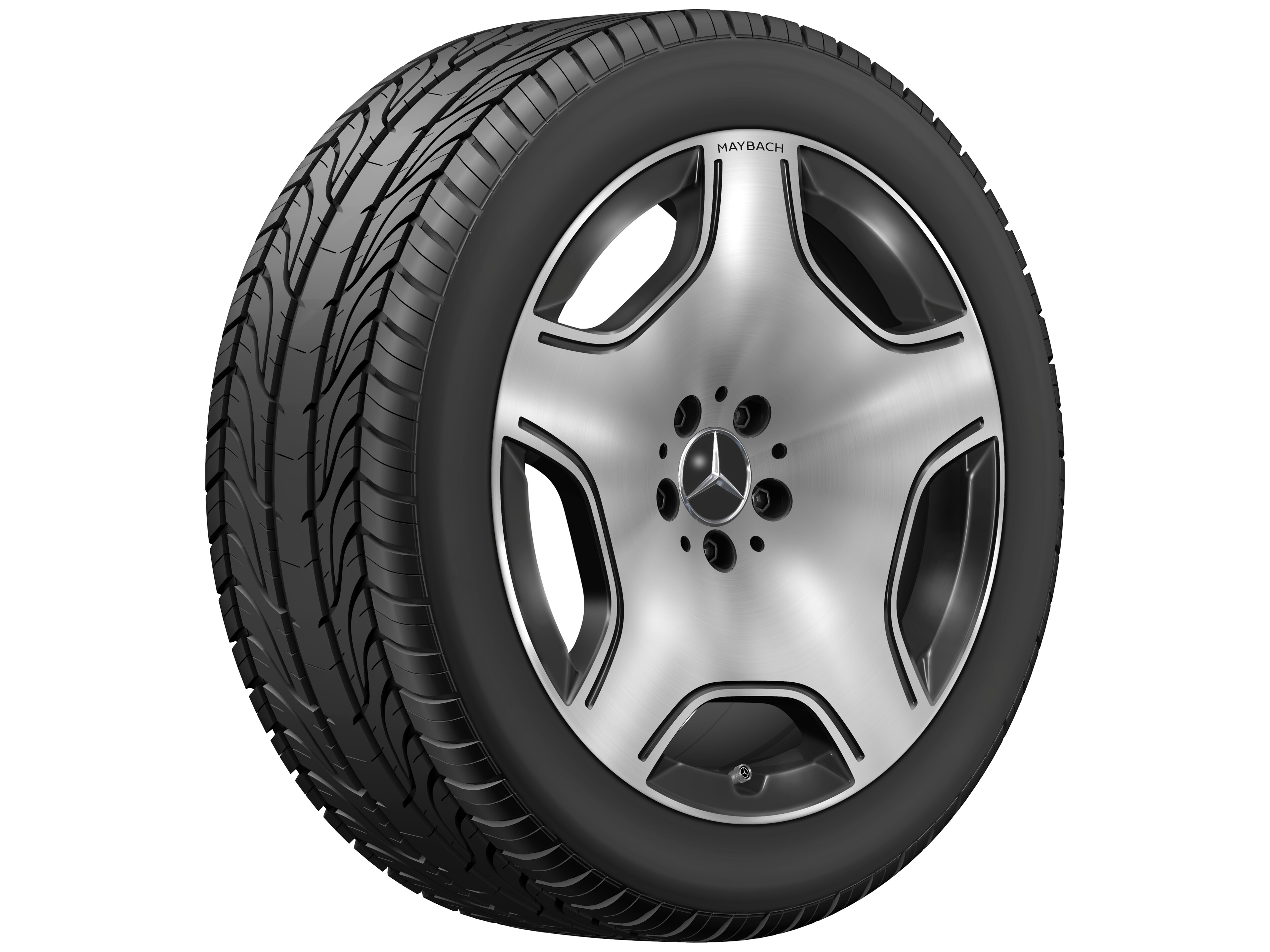 Kolo s 5 otvory, Aero, 48,3 cm (19 palců) - 8,5 J x 19 ET 31,5, černá, soustružené do lesku