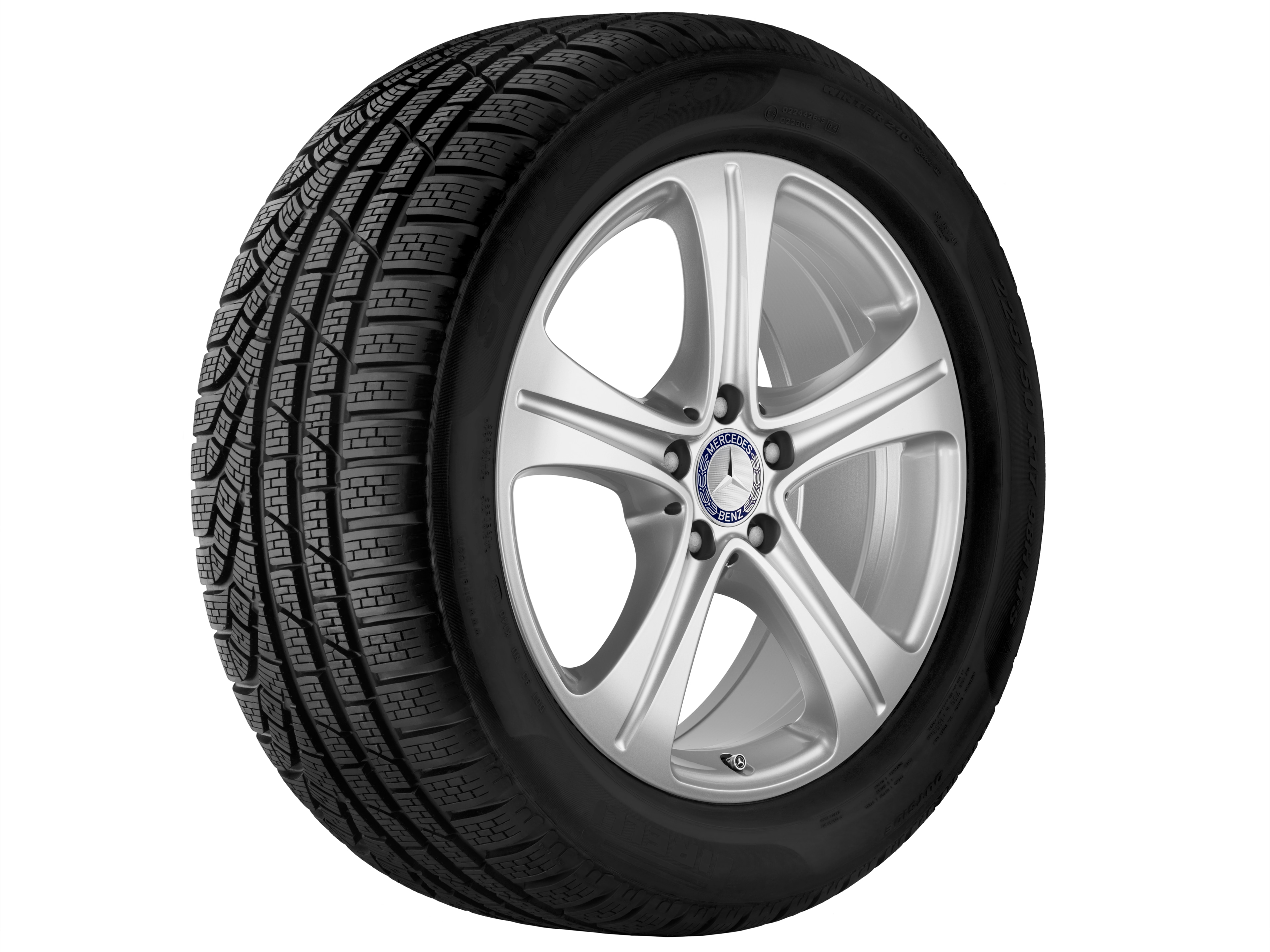Kolo s 5 paprsky, 45,7 cm (18 palce) - 8 J x 18 ET 43, stříbrná vanadium, lakované