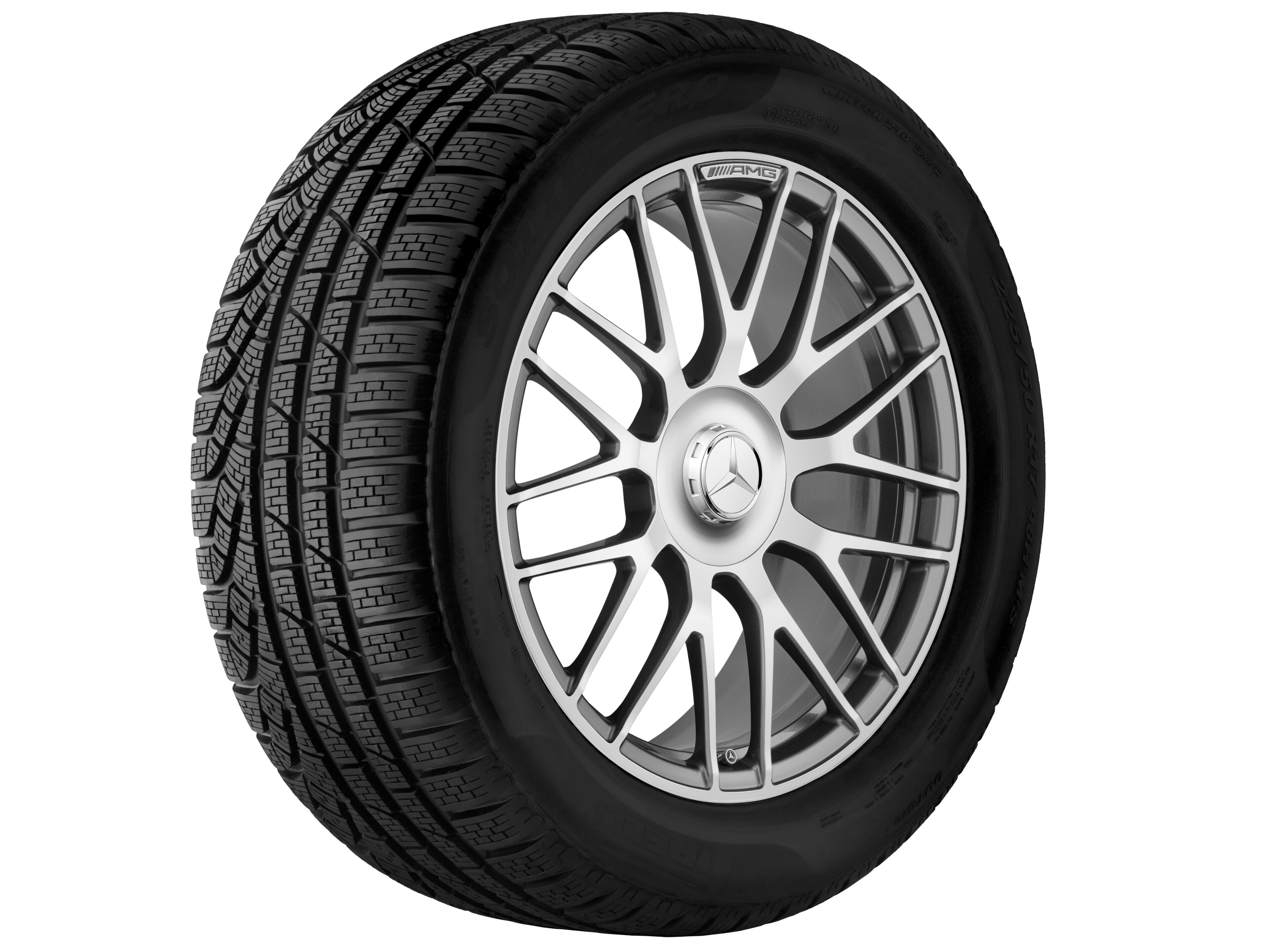 Kované kolo AMG v provedení se zkříženými paprsky, 50,8 cm (20 palců) - 10,5 J x 20 ET 57, šedá titanium, soustružené do lesku