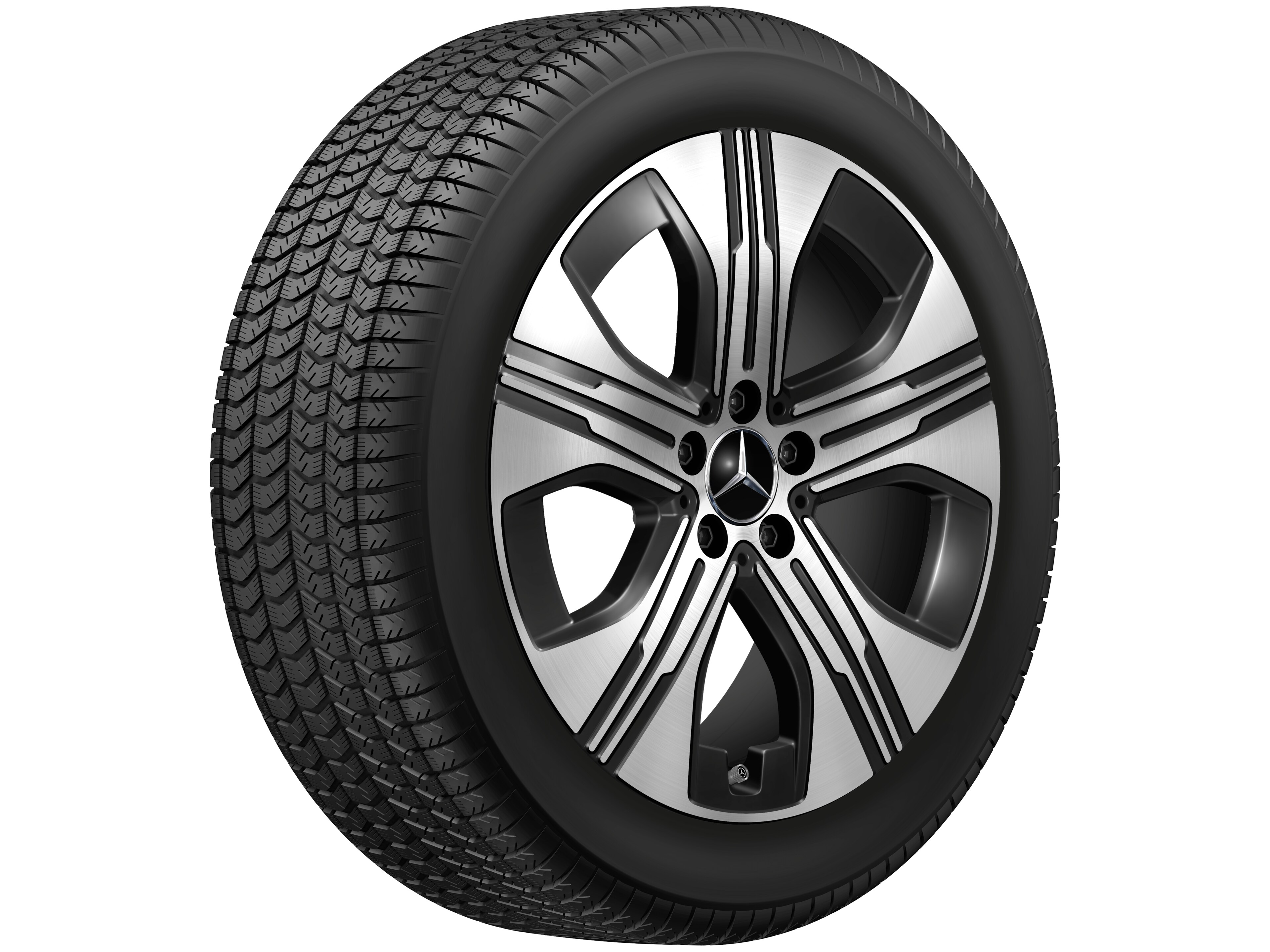 Kolo s 5 otvory, 48,3 cm (19 palců) - 7,5 J x 19 ET 53,5, černá, soustružené do lesku
