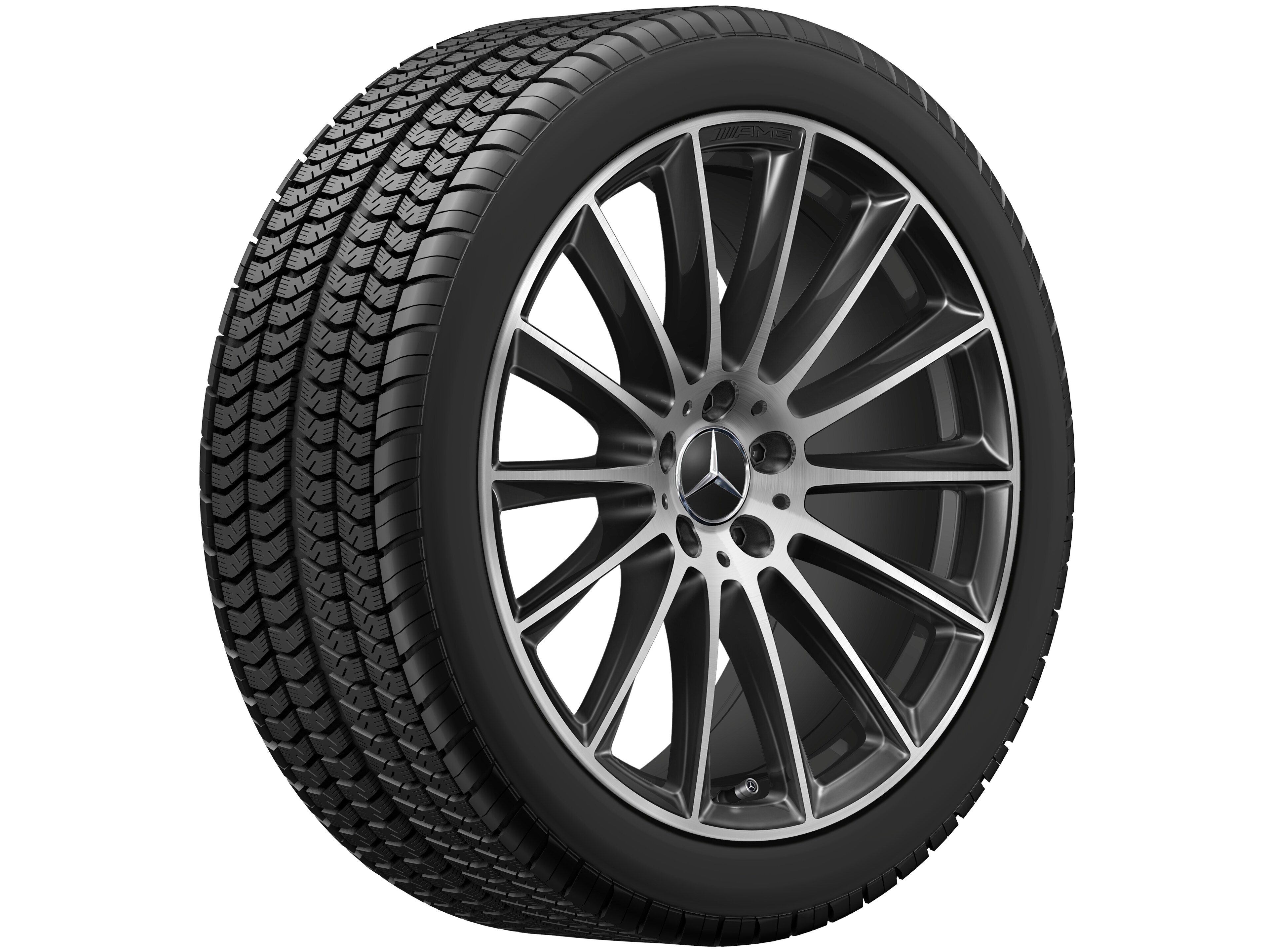 Vícepaprskové kolo AMG, 50,8 cm (20 palců) - 9 J x 20 ET 34, černá, soustružené do lesku