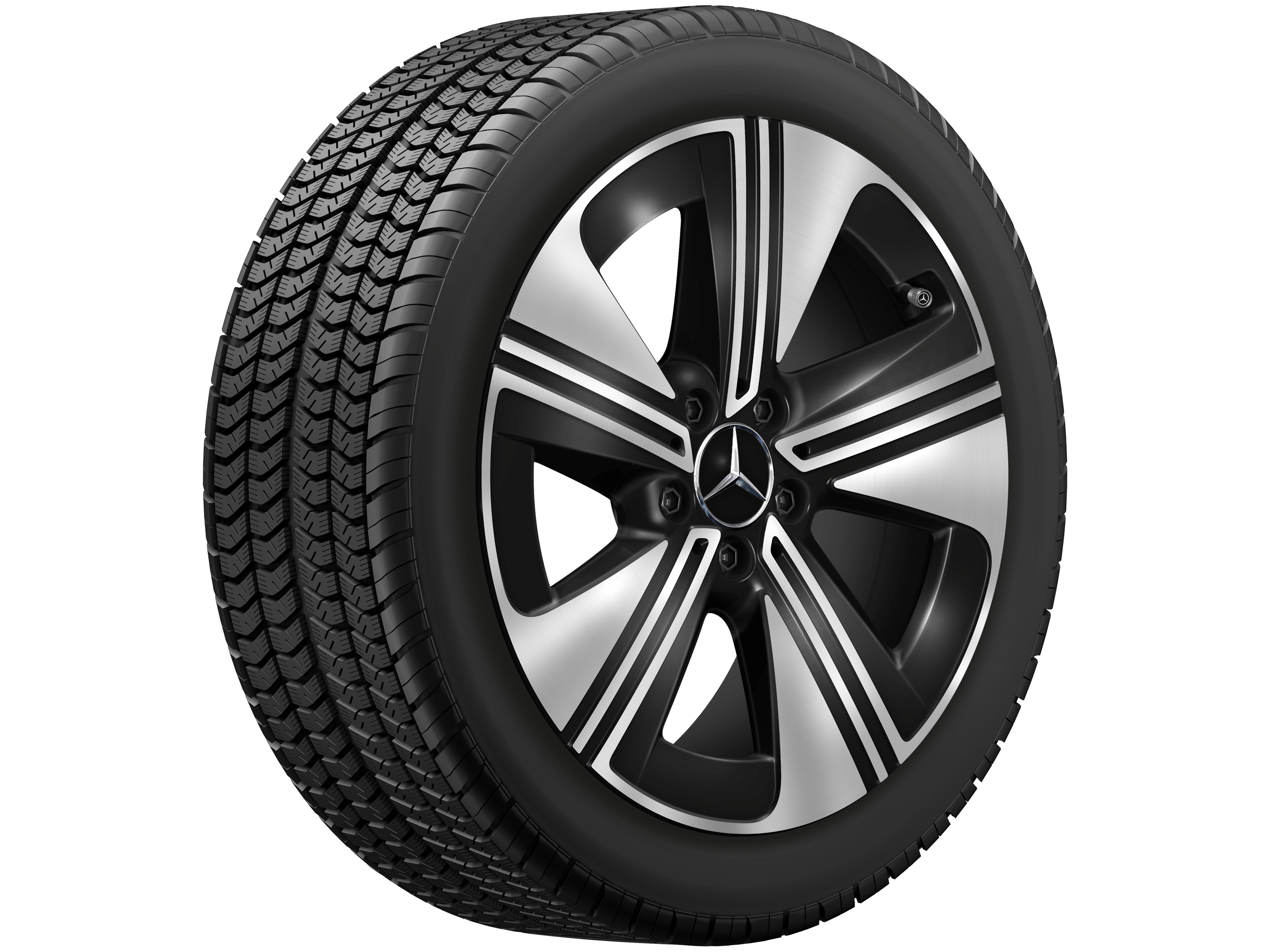 Kolo s 5 paprsky, Aero, 45,7 cm (18 palce) - 7,5 J x 18 ET 48,4, černá, soustružené do lesku