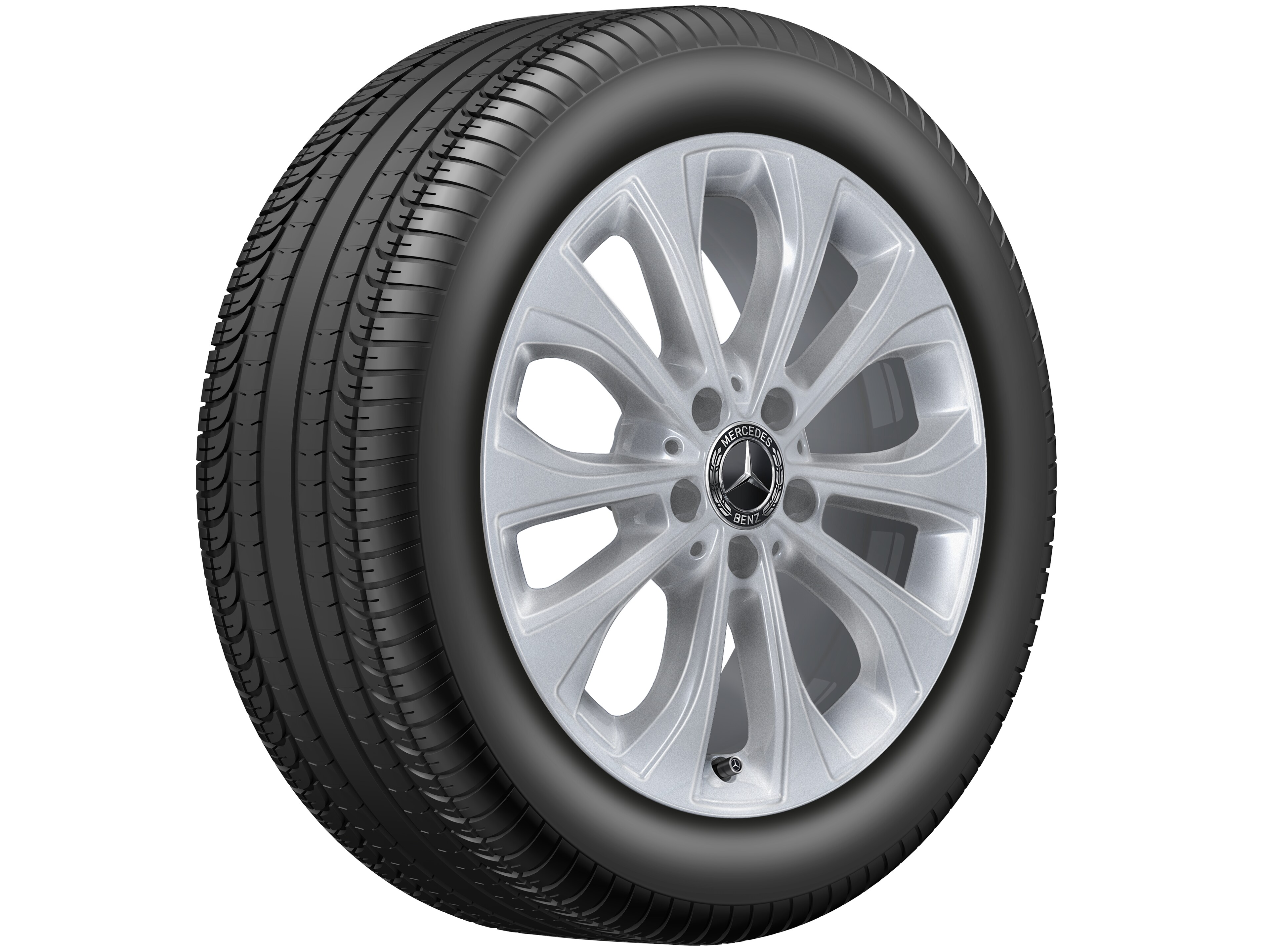 Kolo s 10 paprsky, 43,2 cm (17 palců) - 7 J x 17 ET 48,5, stříbrná vanadium, lakované