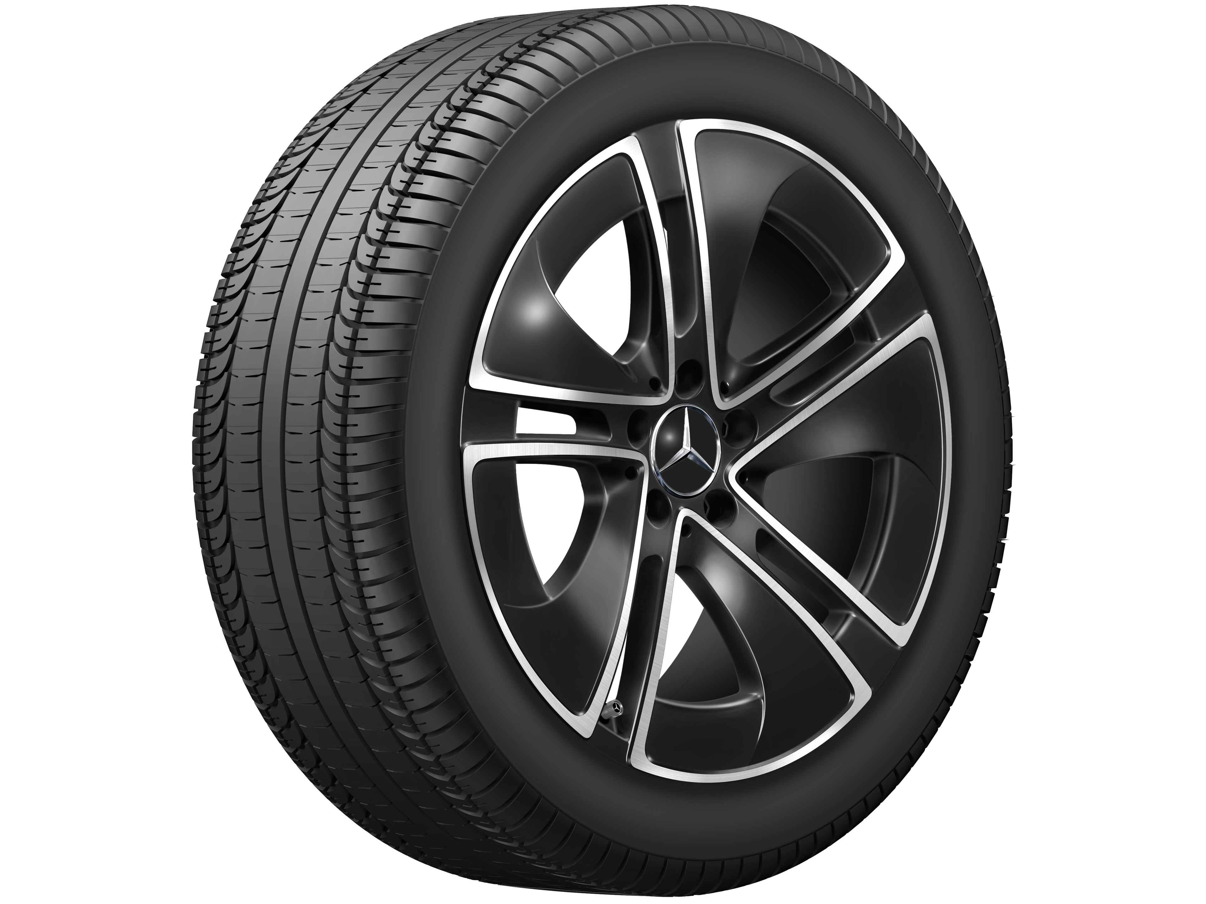 Kolo s 5 paprsky, Aero, 48,3 cm (19 palců) - 9 J x 19 ET 60,5, černá, soustružené do lesku